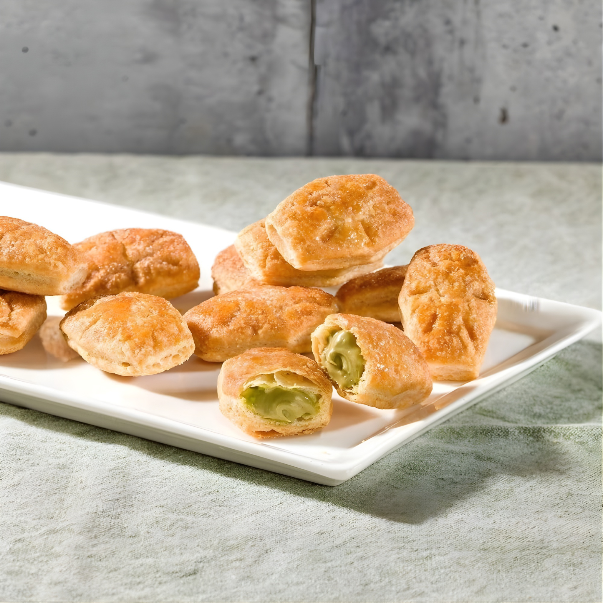 Boîte de 20 pâtisseries feuilletées avec crème à la pistache