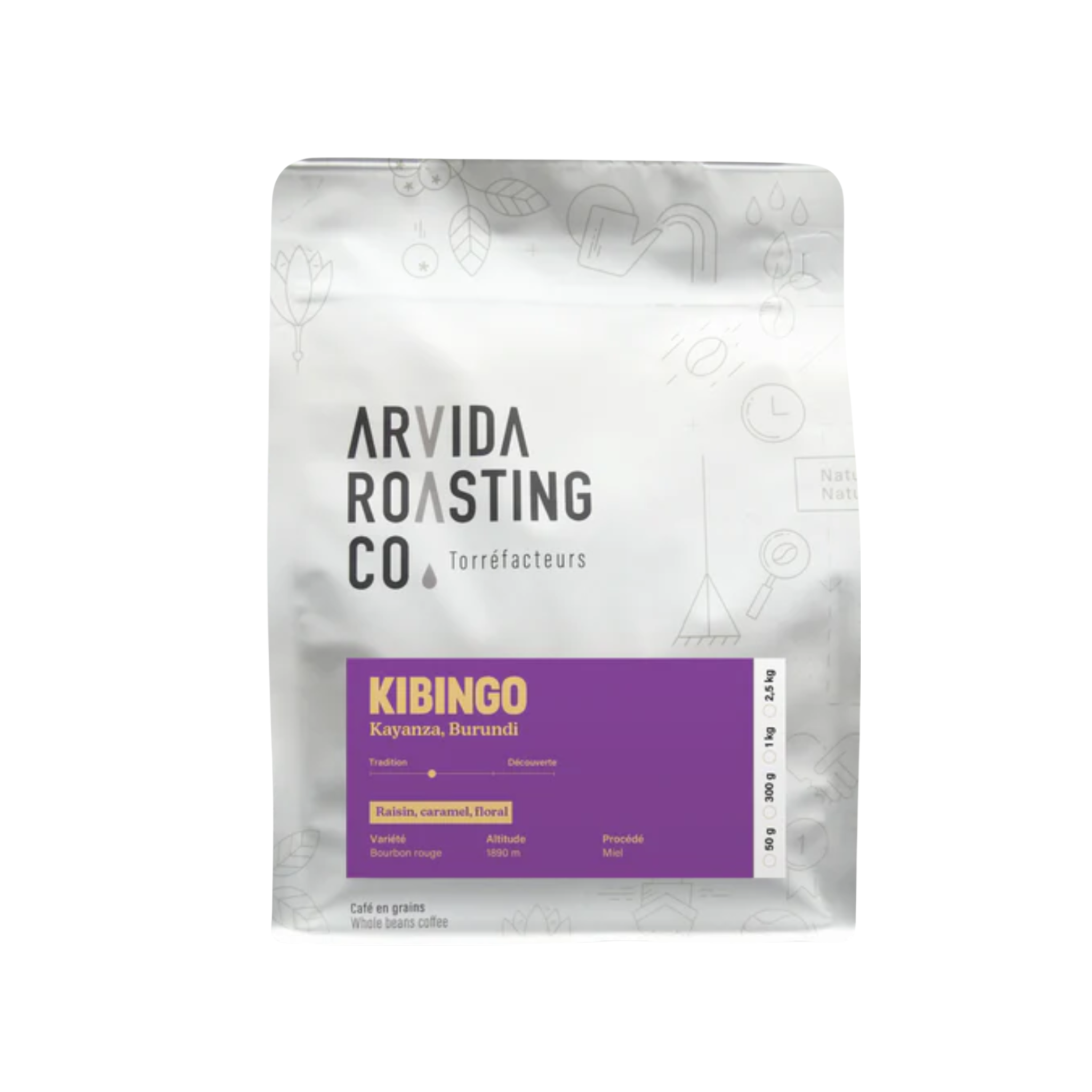 Café en grains Kibingo 300 g - Arvida Roasting Co