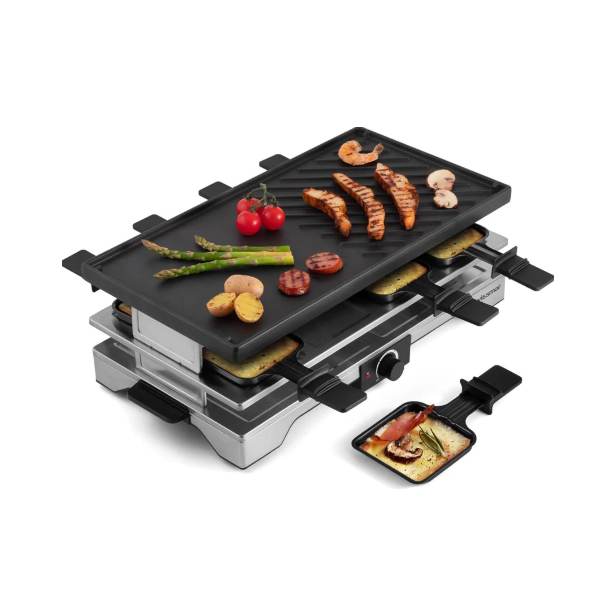 Poêle à raclette avec grill en fonte pour 8 personnes VERSO - Swissmar
