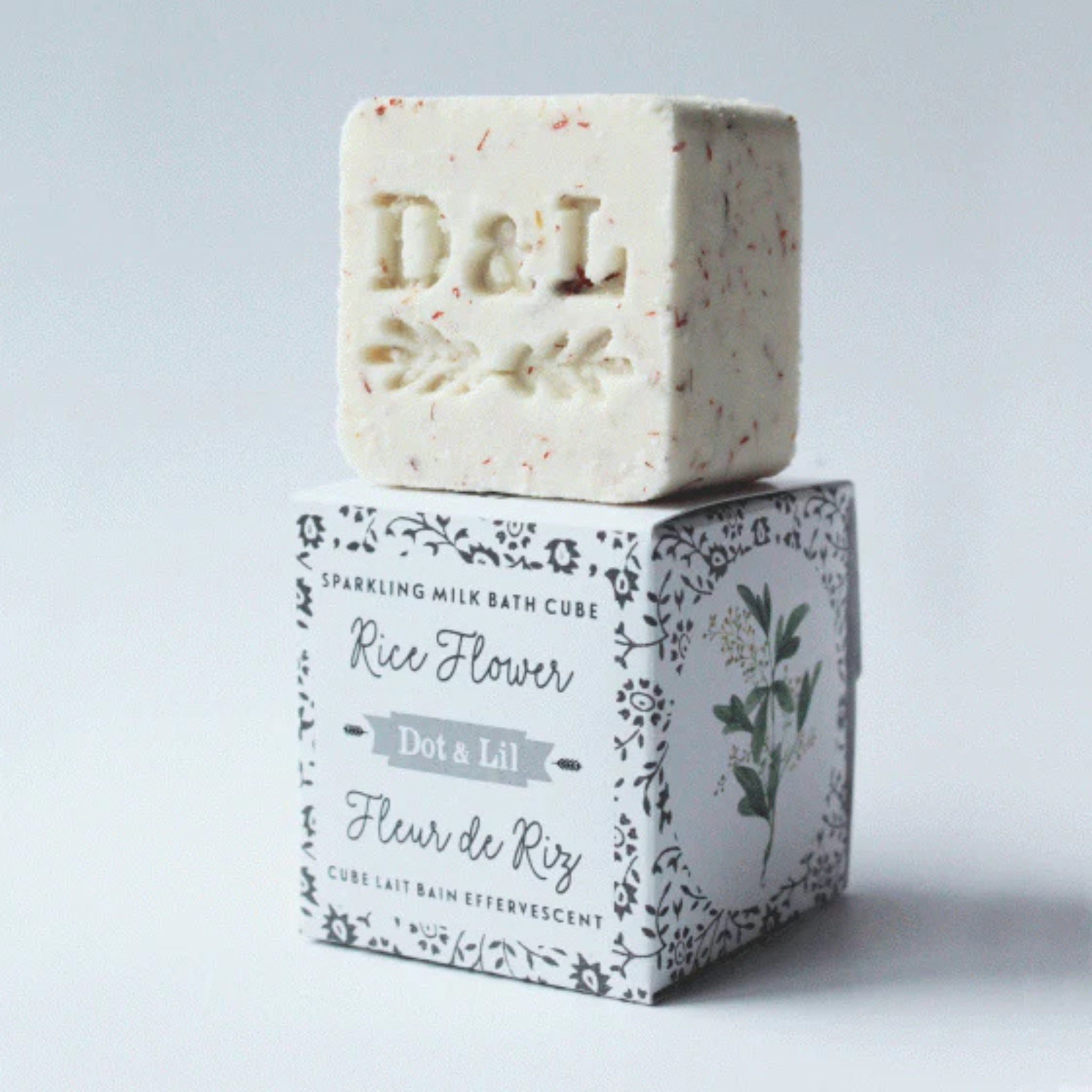 Cube de bain effervescent Fleur de riz - Dot & Lil
