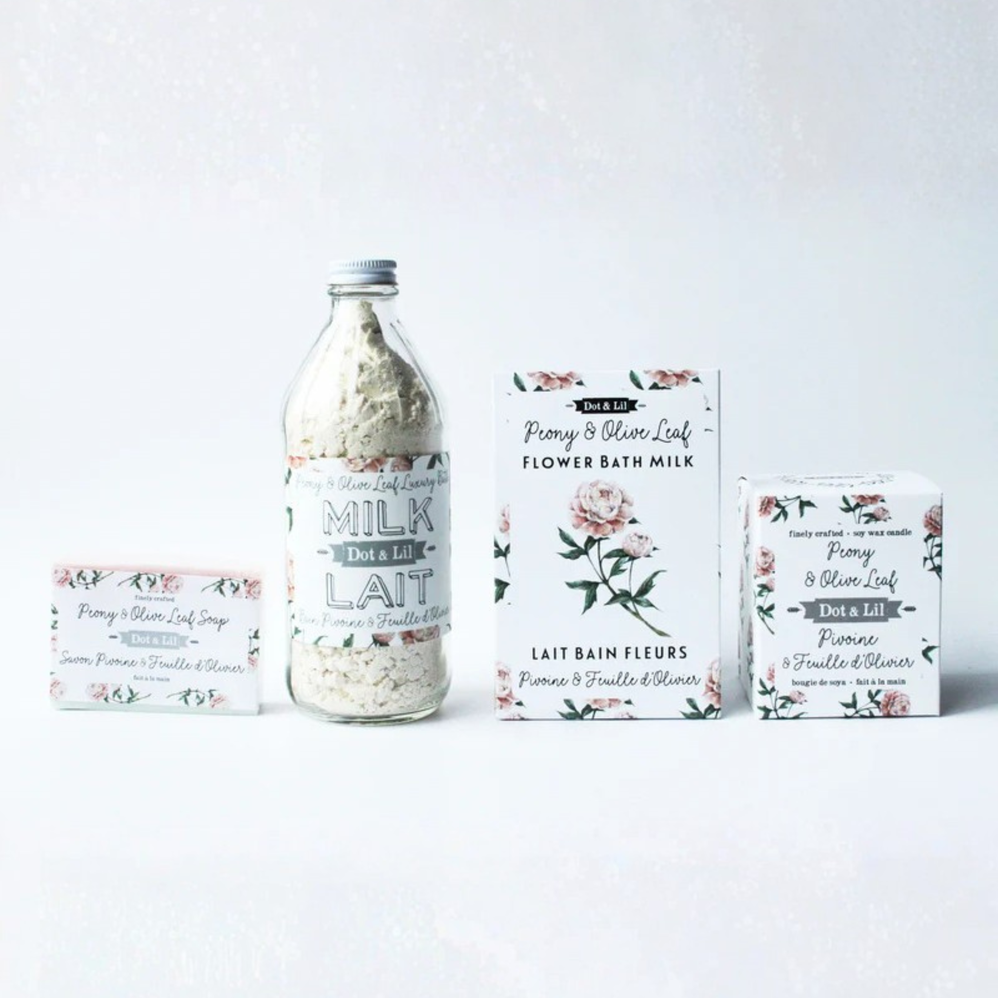 Savon en barre Pivoine et feuille d'olivier - Dot & Lil