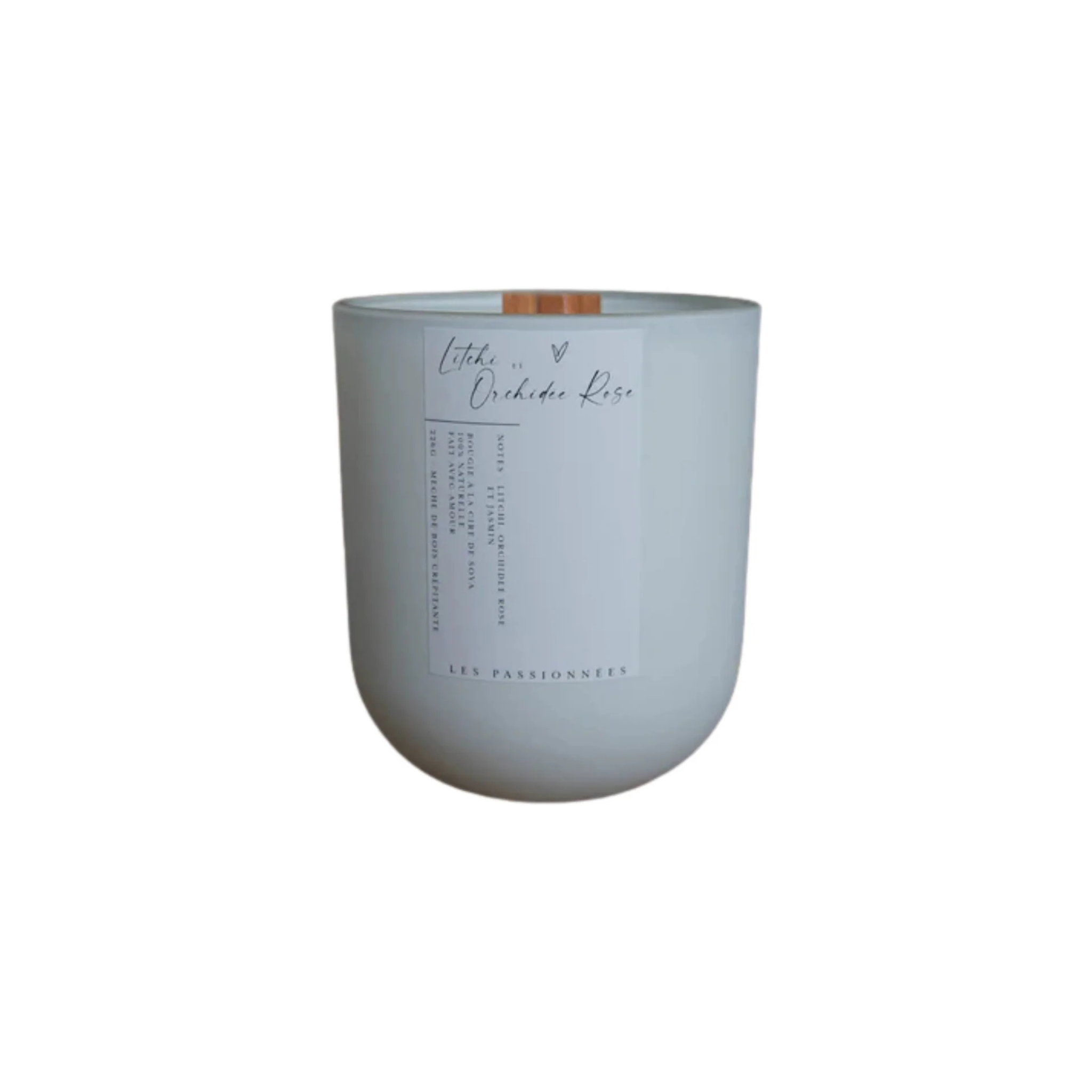 Chandelle rechargeable Litchi & Orchidée rose 226 g - Les Passionnées