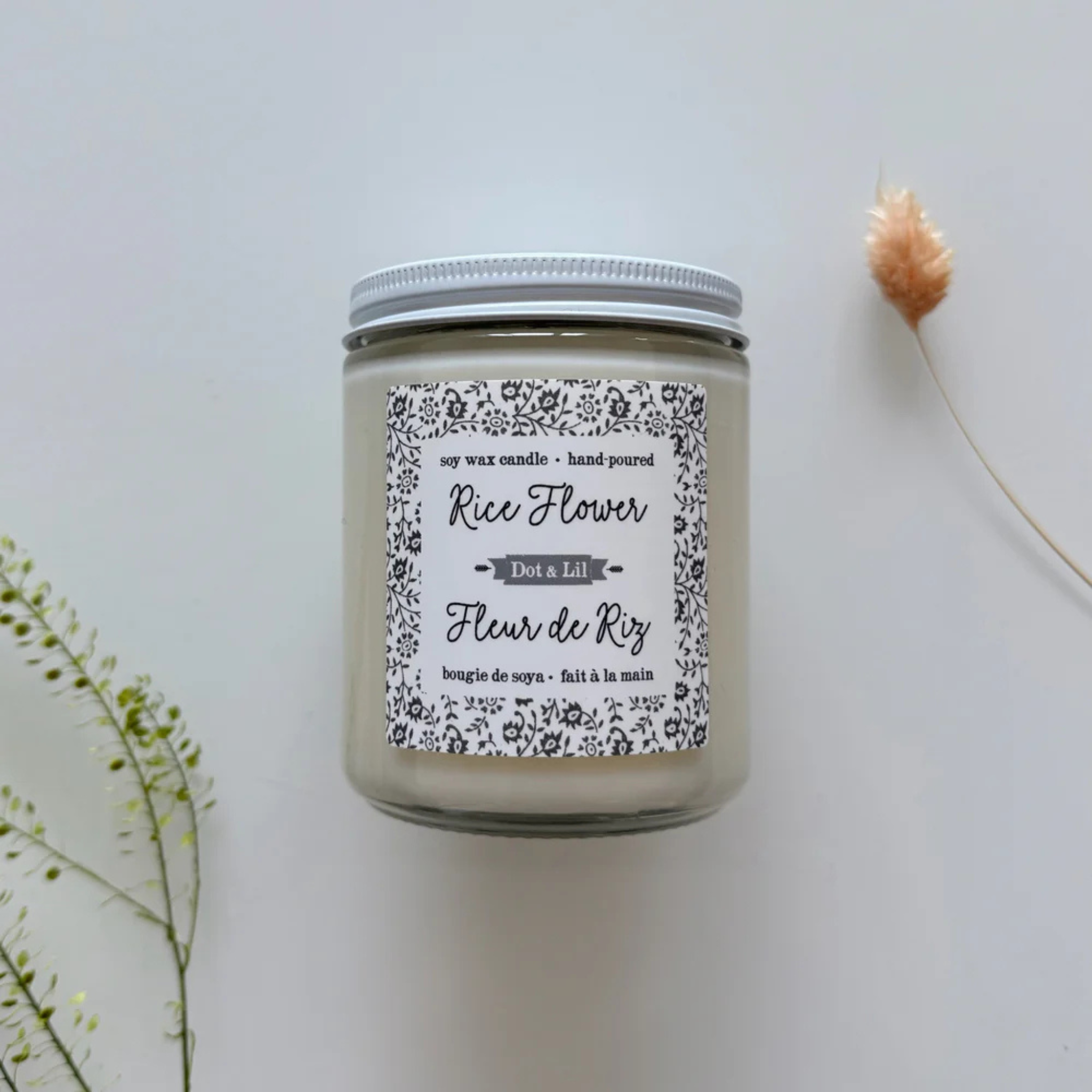 Chandelle de soya Fleur de riz - Dot & Lil