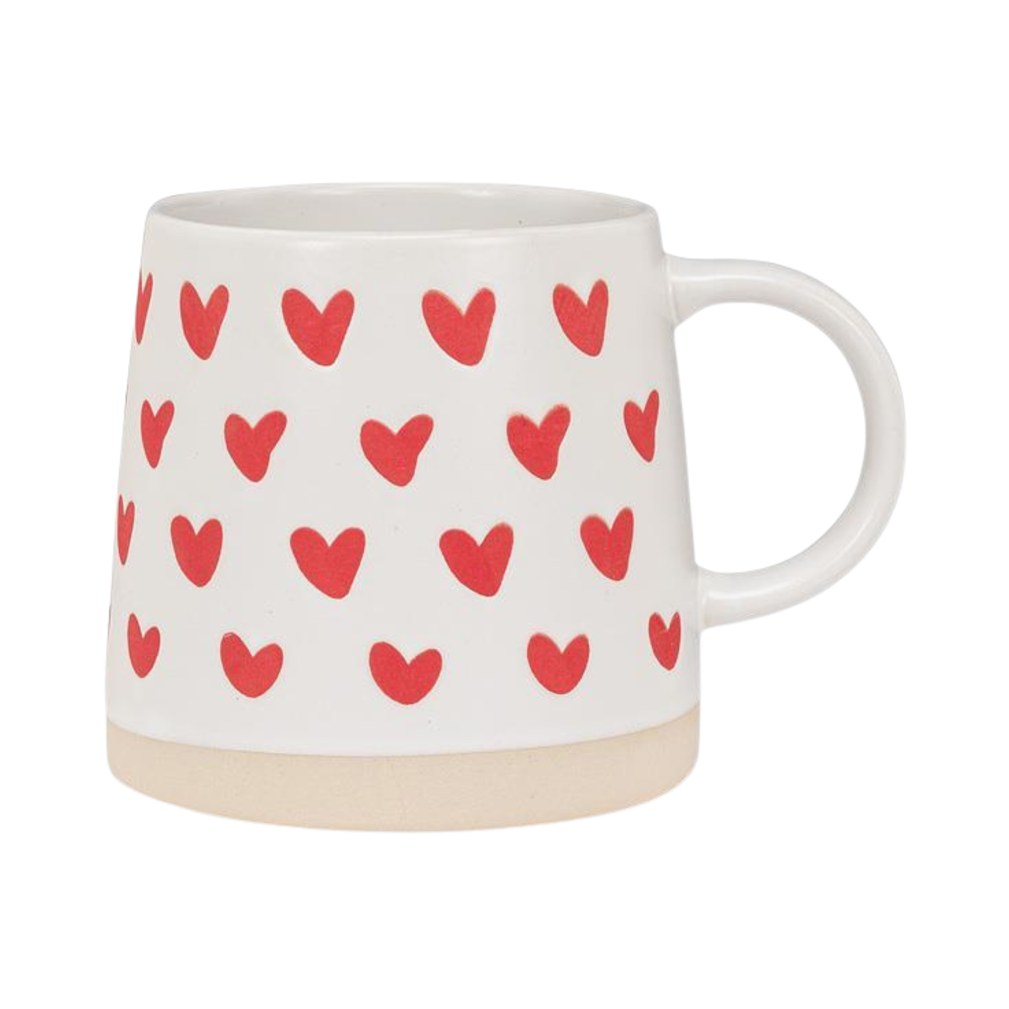 Tasse beige avec cœurs 414 ml