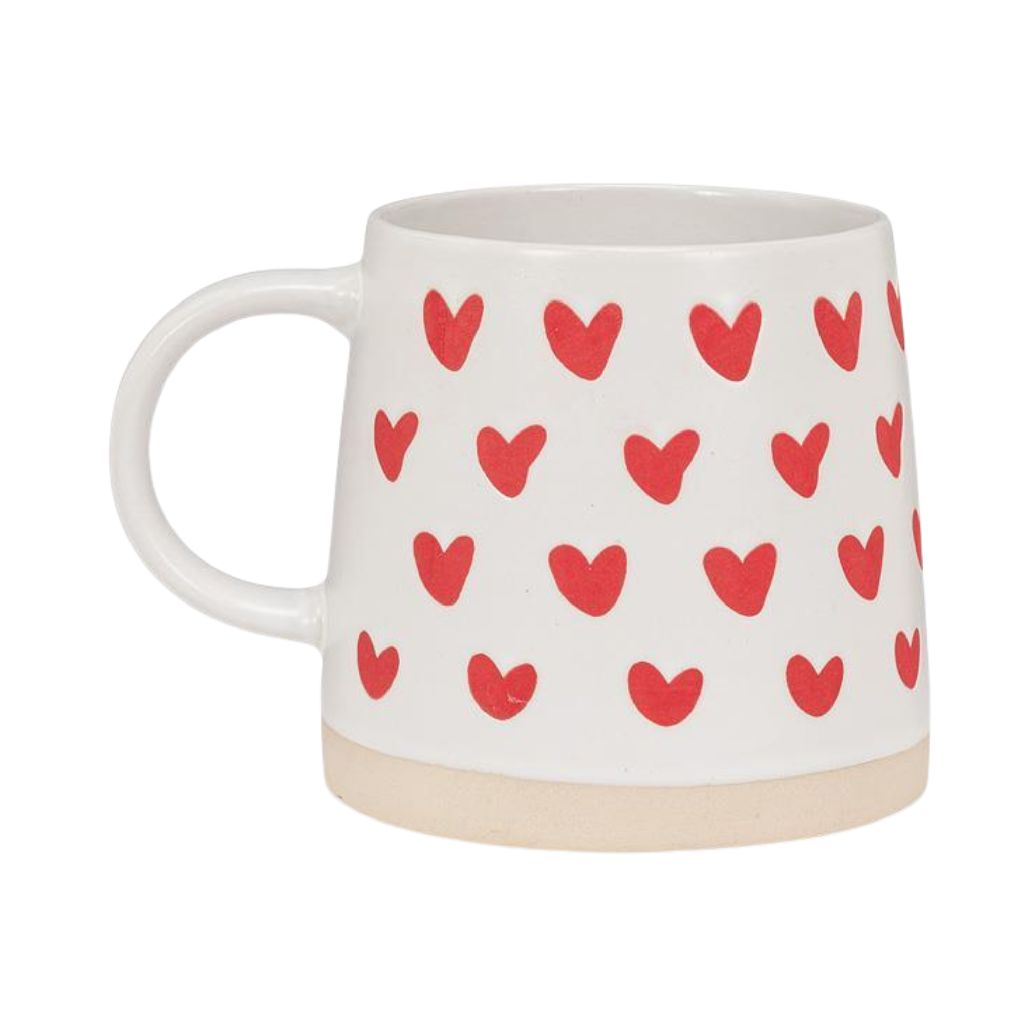 Tasse beige avec cœurs 414 ml