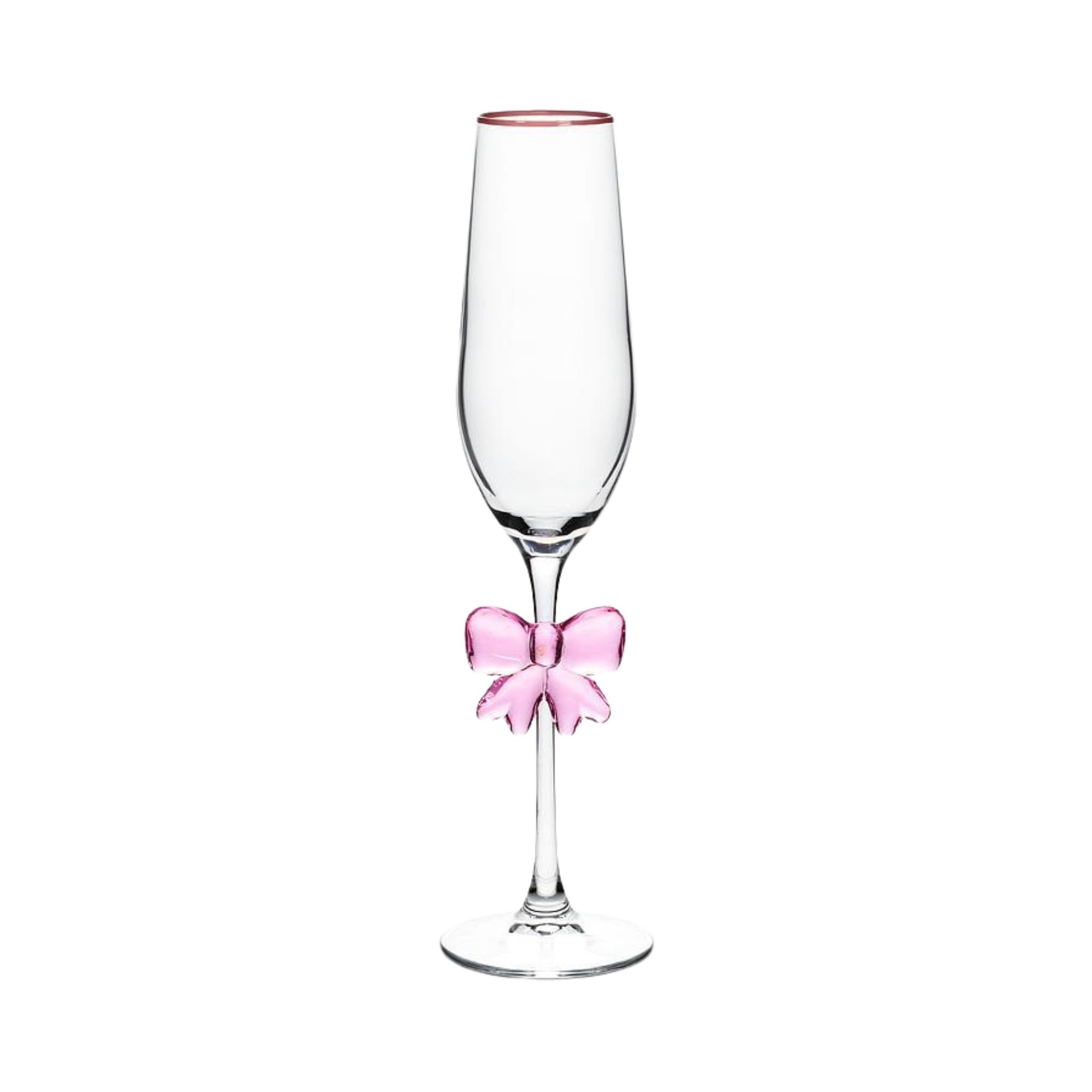 Flûte à champagne avec nœud rose 260 ml
