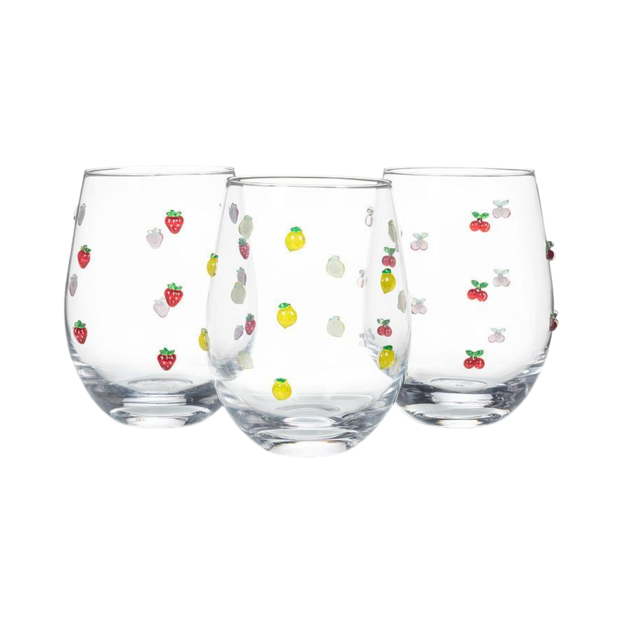 Verre à vin avec petites fraises 530 ml