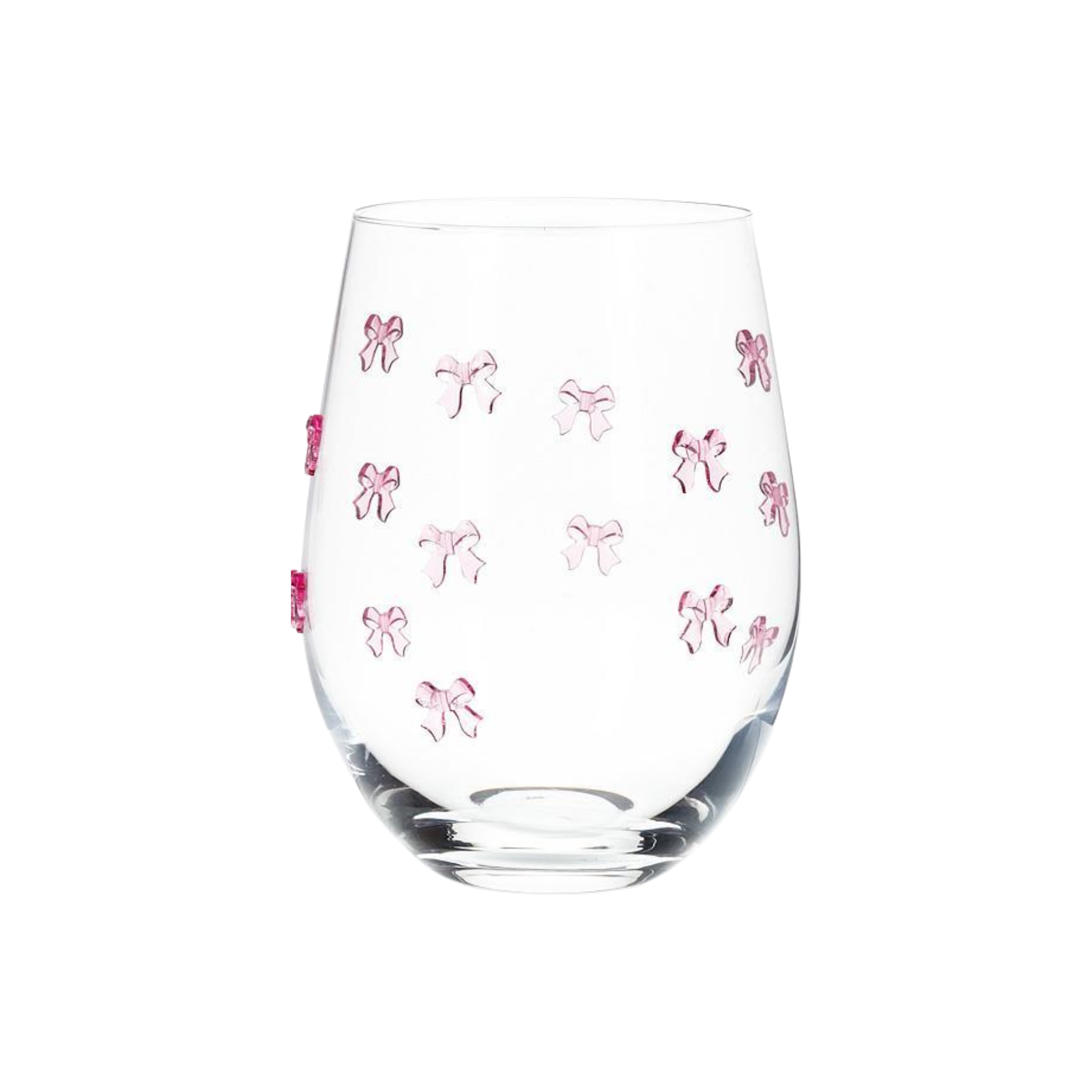 Verre à vin avec petites boucles roses 530 ml
