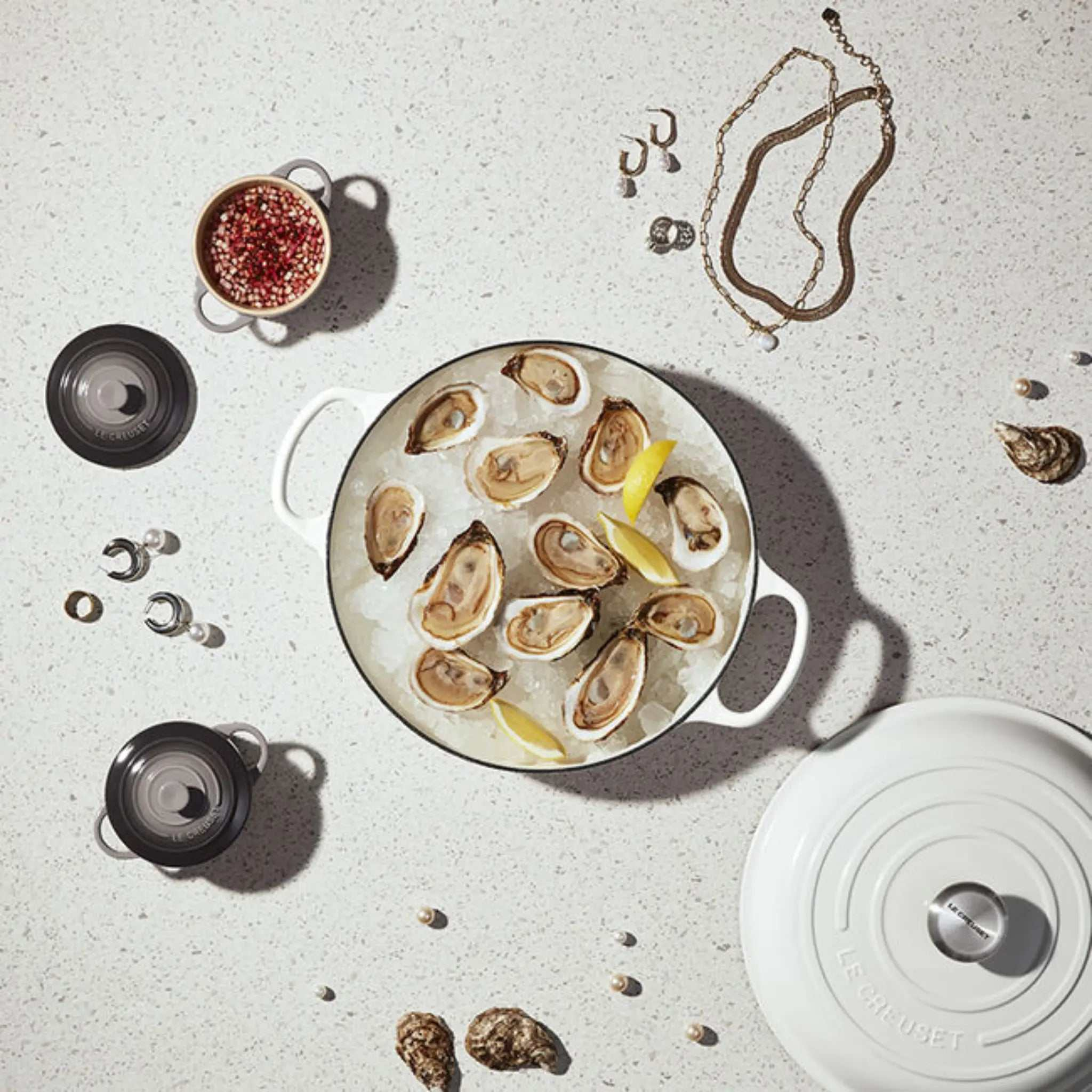 Braisière Blanc 3,5 L Le Creuset en fonte émaillée pour cuisson braisée uniforme