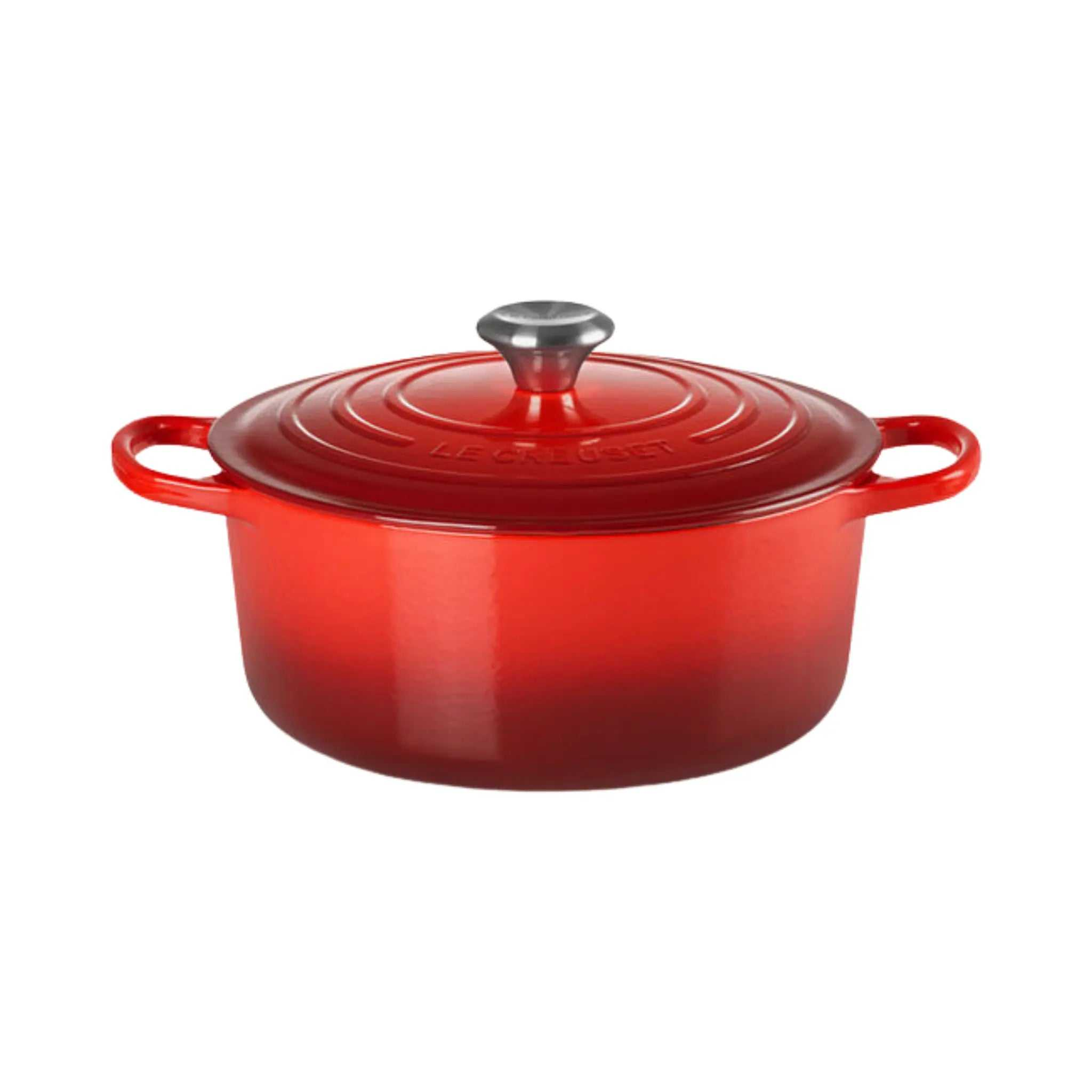 Le Creuset Cocotte ronde Cerise 5,3 L en fonte émaillée pour mijoter et braiser