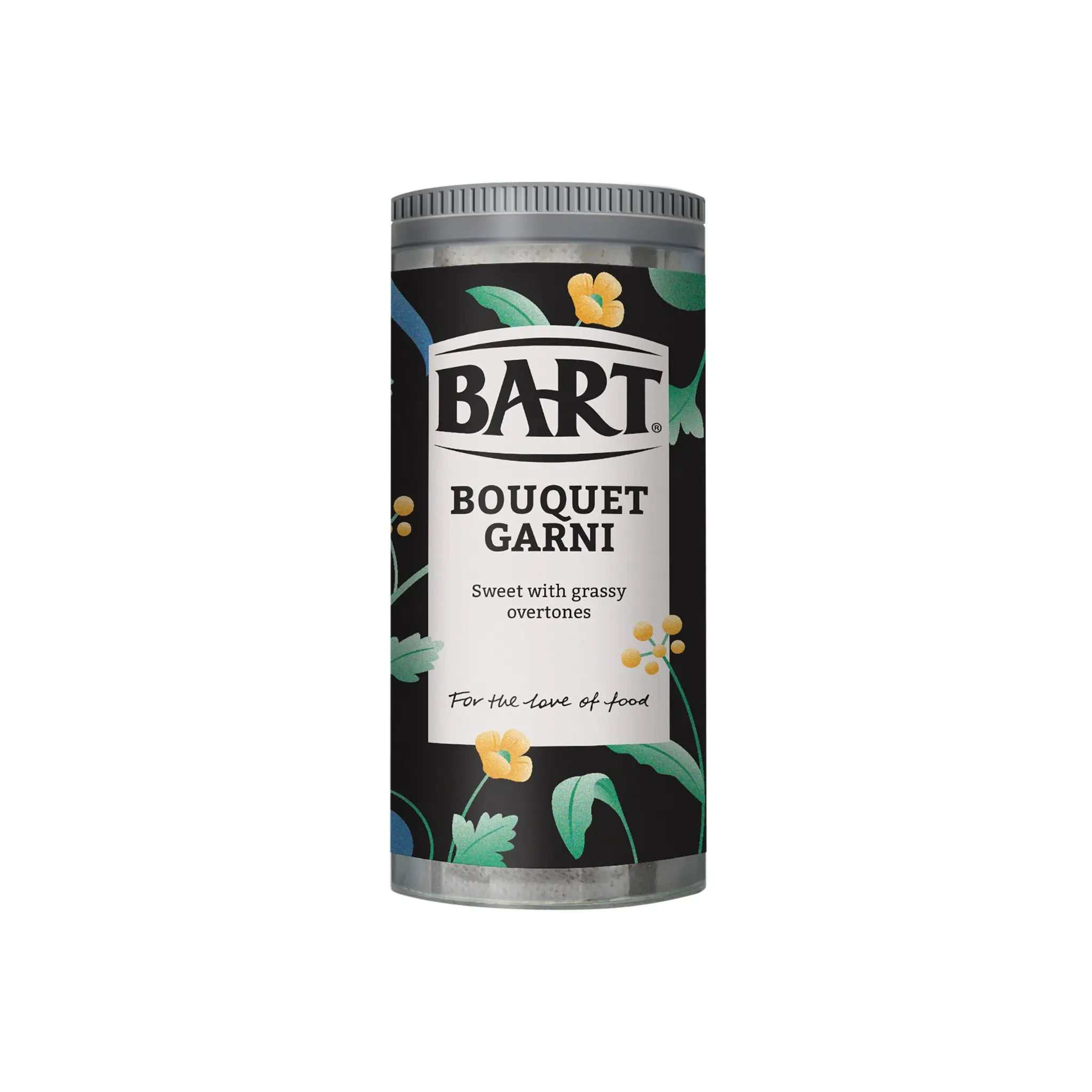 Bouquet garni herbs mix with thyme, parsley, bay leaf, and marjoram in 8 sachets per pot for seasoning stews and sauces