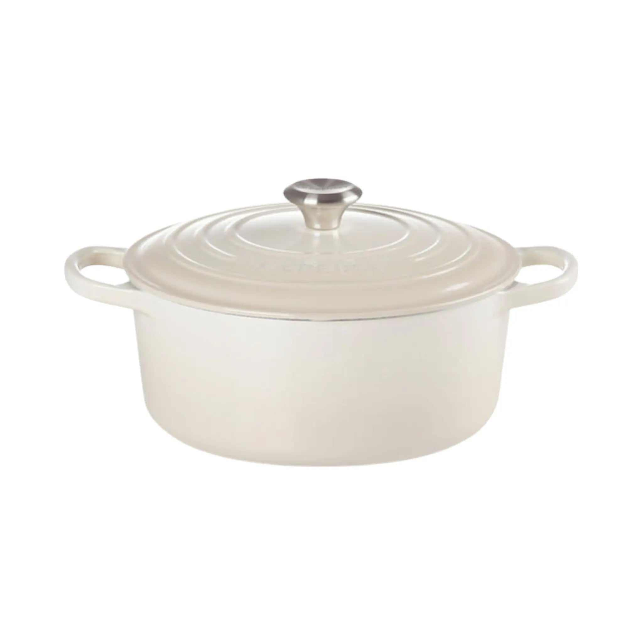 Le Creuset cocotte ronde meringue 5,3L en fonte émaillée polyvalente pour cuisson lente et mijotée