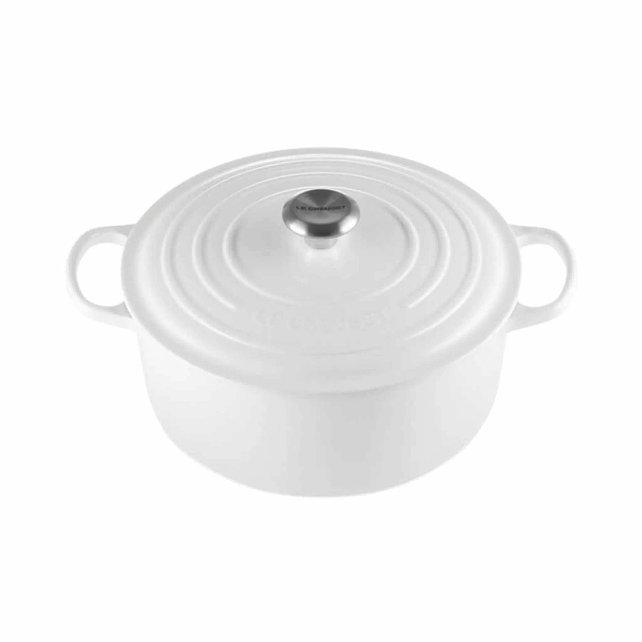 Cocotte ronde blanche Le Creuset 6,7 L en fonte émaillée pour cuisson mijotée et braisage