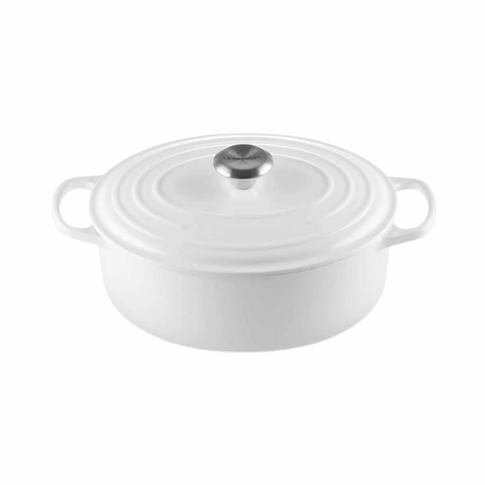 Cocotte ovale Blanc en fonte émaillée Le Creuset 6,3 L pour cuisson durable et homogène
