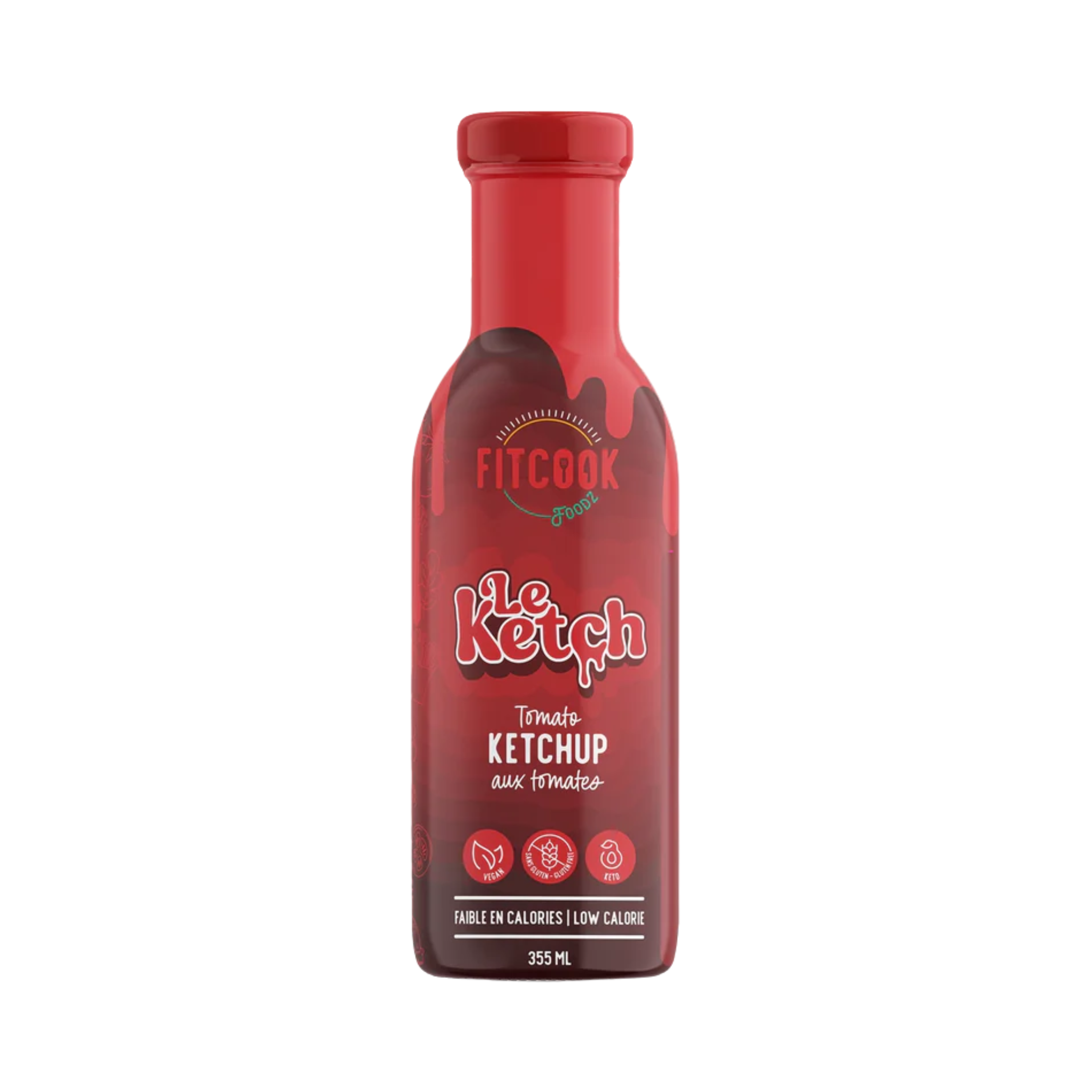 Bouteille de ketchup aux tomates Le Ketch 355 ml sain, vegan, sans gluten, faible en calories par Le Fit Cook
