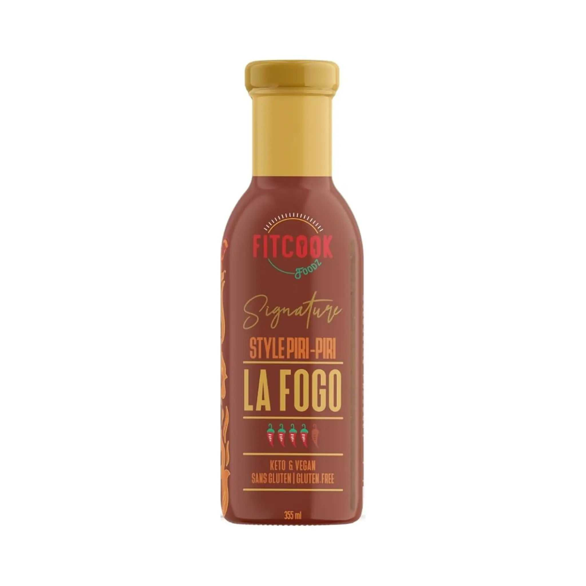 Bouteille de sauce piri-piri La Fogo 355 ml pour plats épicés et marinades