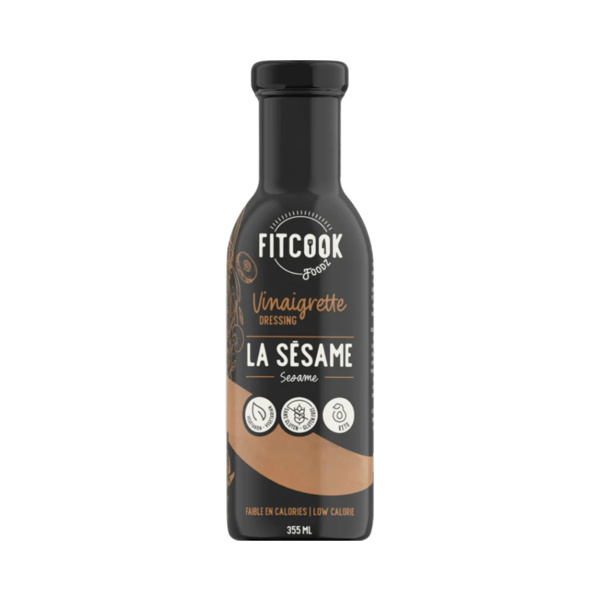Bouteille de Vinaigrette La Sésame 355 ml Le Fit Cook sans gluten faible en calories