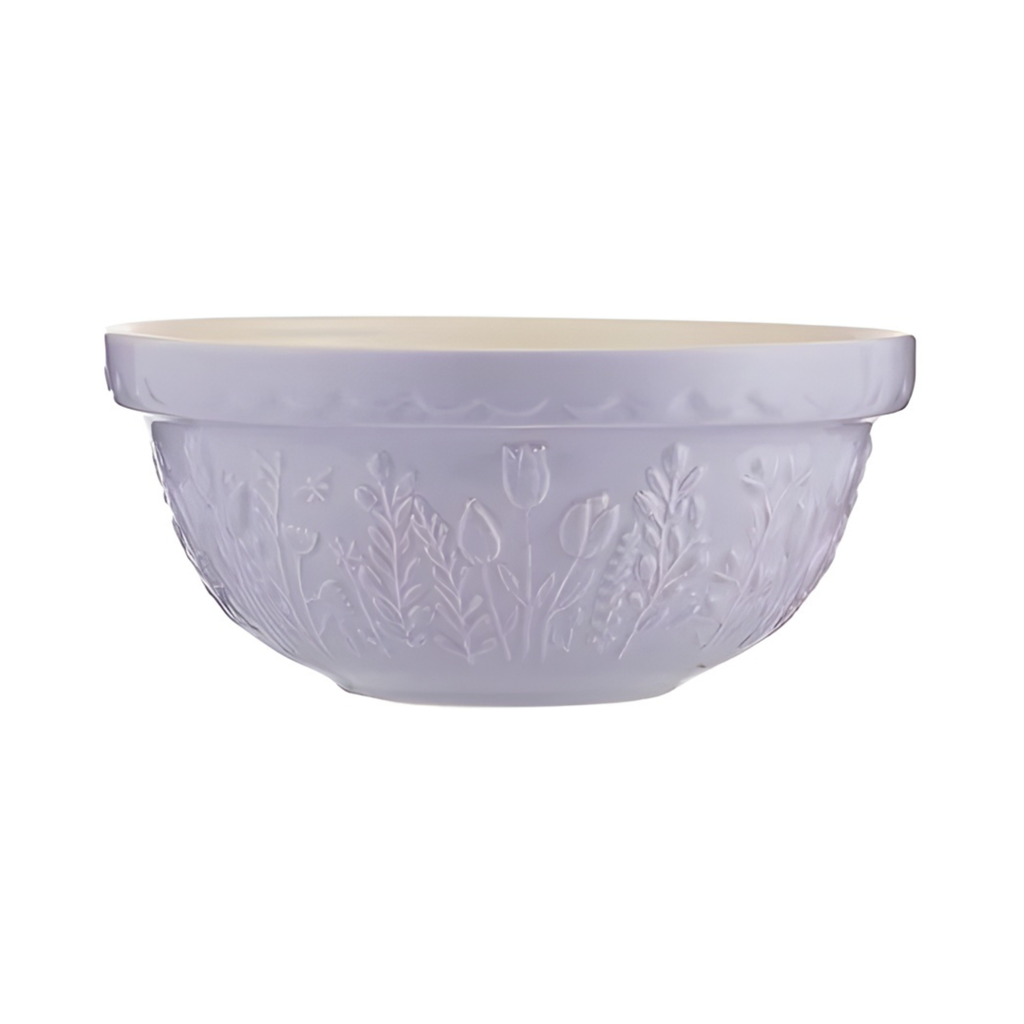Bol à mélanger lilas avec motif tulipe, capacité 2 L, décoration printanière pour pâtisserie