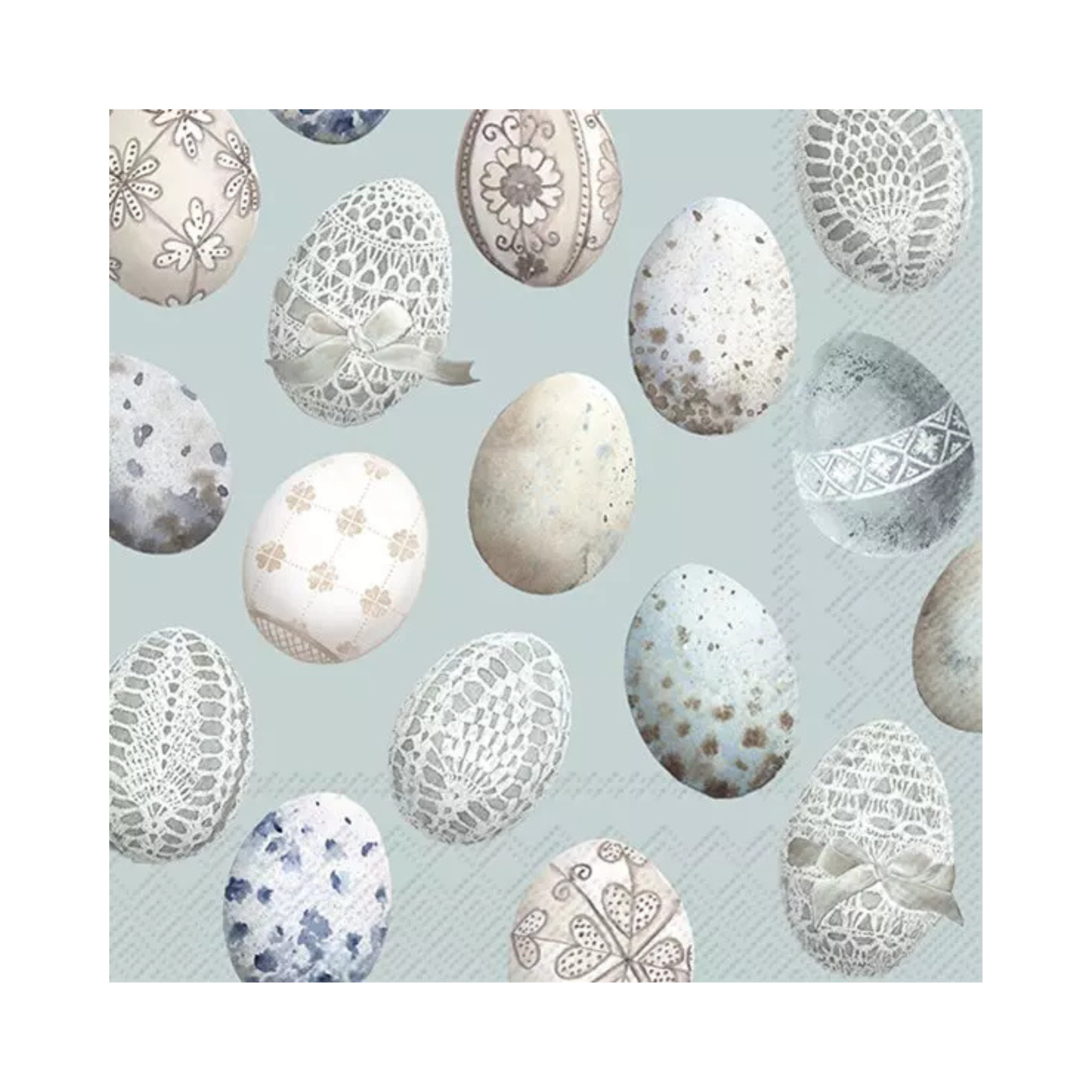 ensemble de 20 serviettes en papier avec motif œufs turquoise