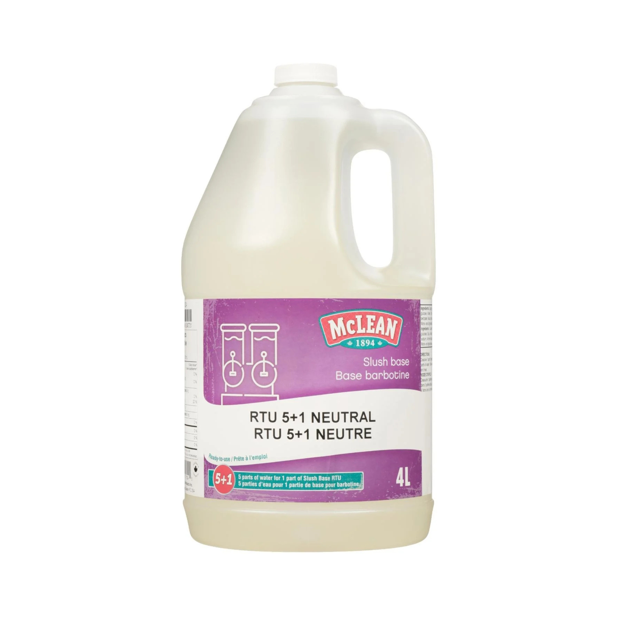 Bidon 4 L de base barbotine neutre pour slushs lisses et personnalisables