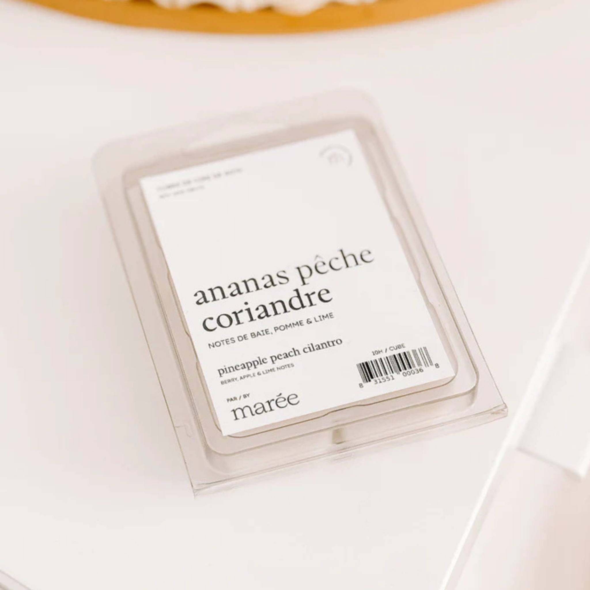 Cubes de cire de soya parfumés ananas pêche coriandre Marée Chandelles