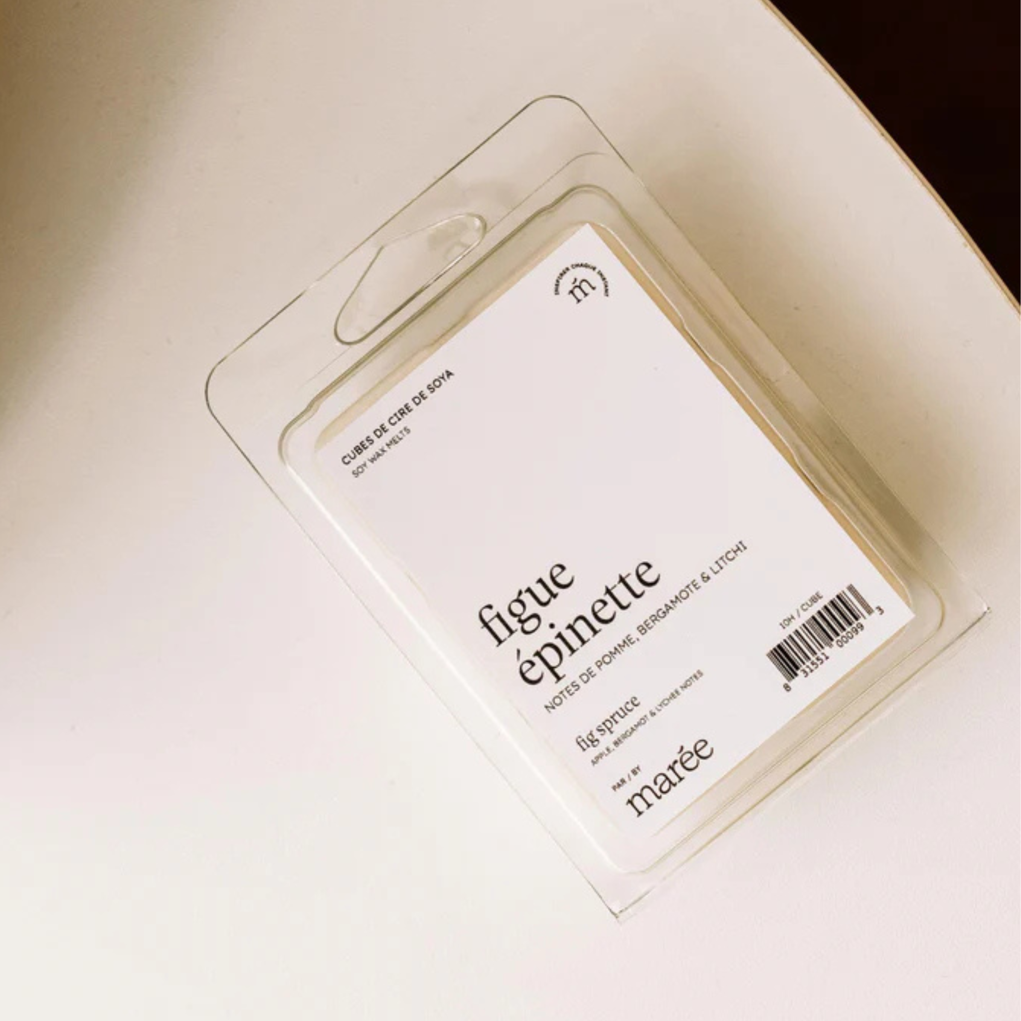 Cubes de cire de soya figue et épinette Marée Chandelles with sweet fig and woody spruce scent