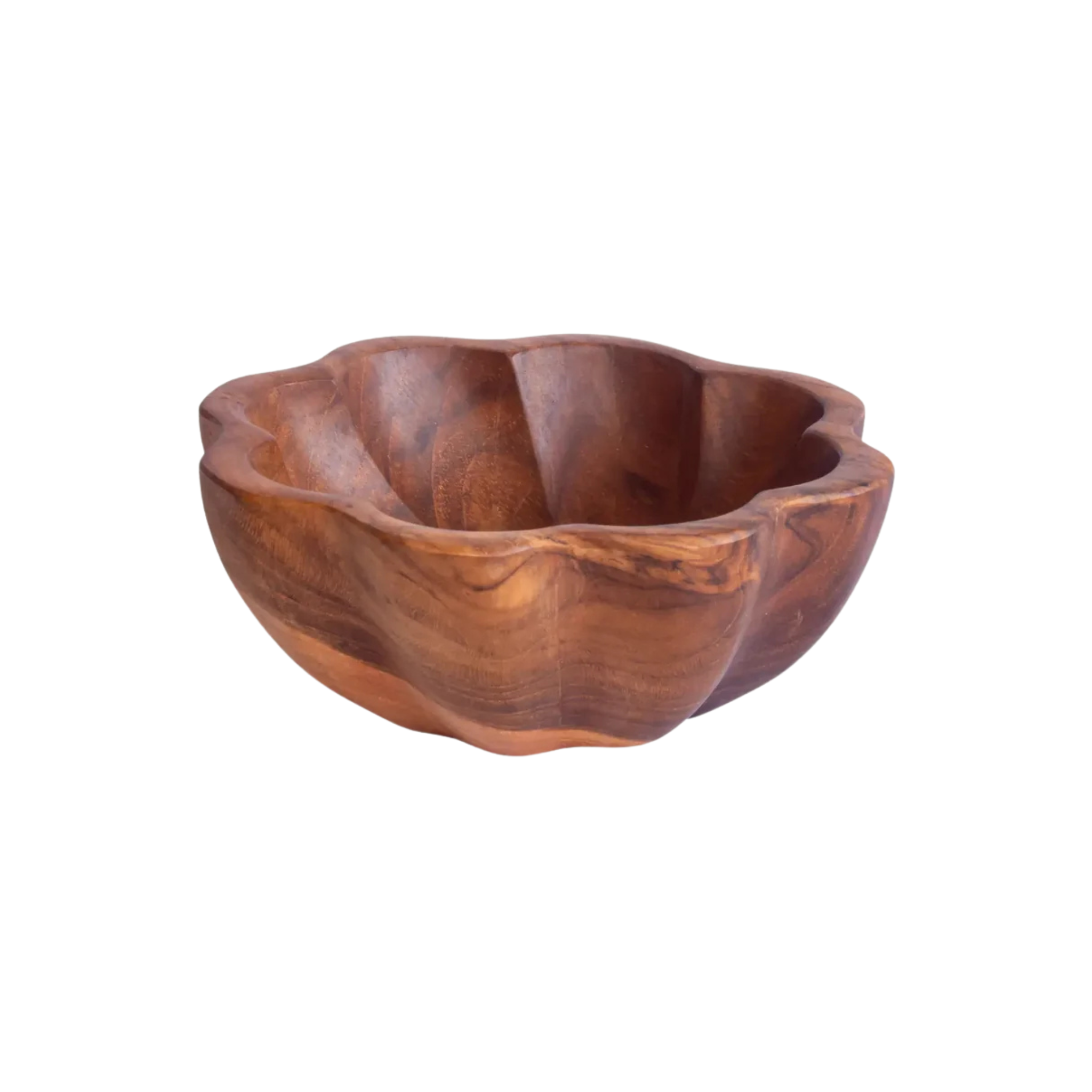 Bol en bois de teck en forme de fleur - Crusoë