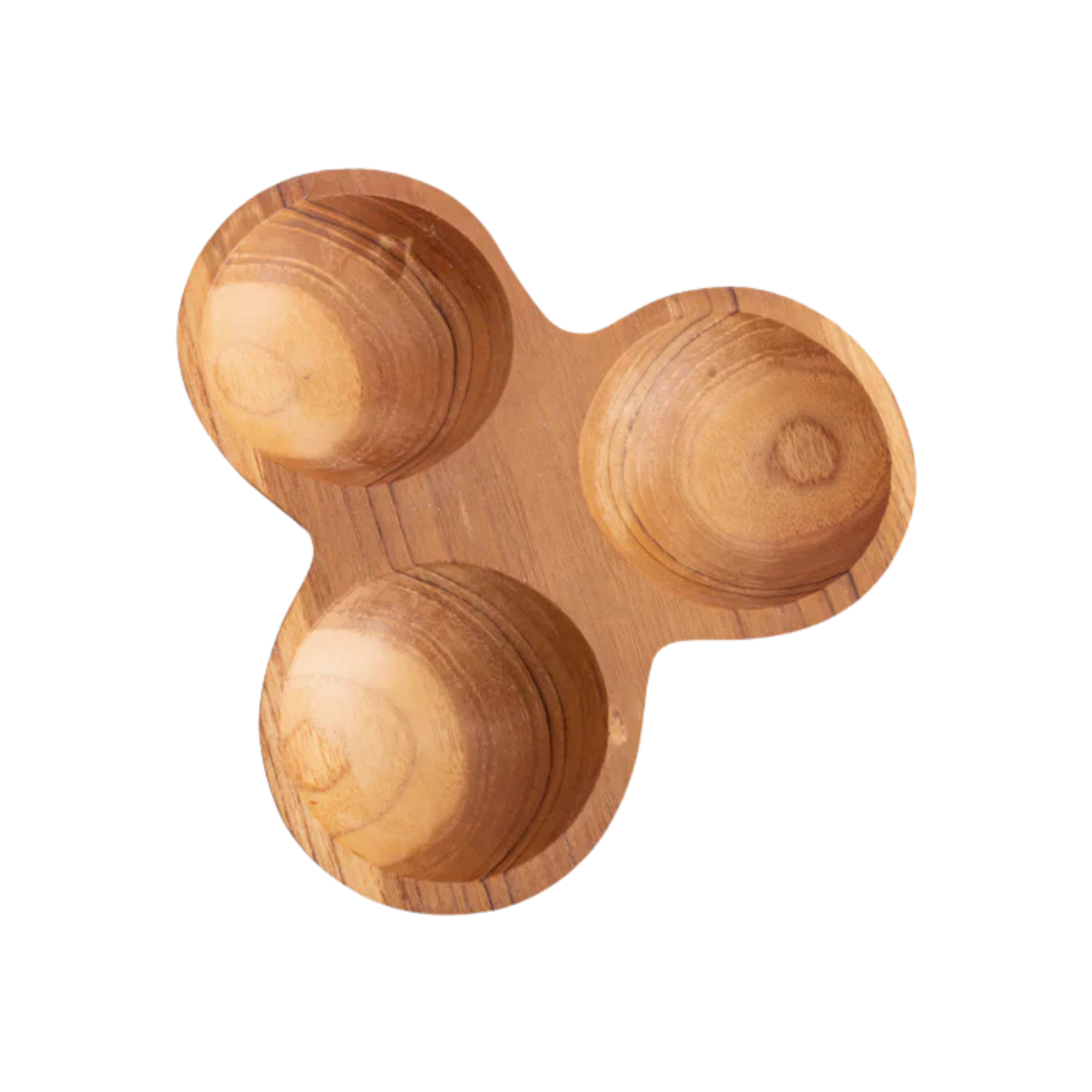 3-Compartment Teak Wood Bowl - Crusoe