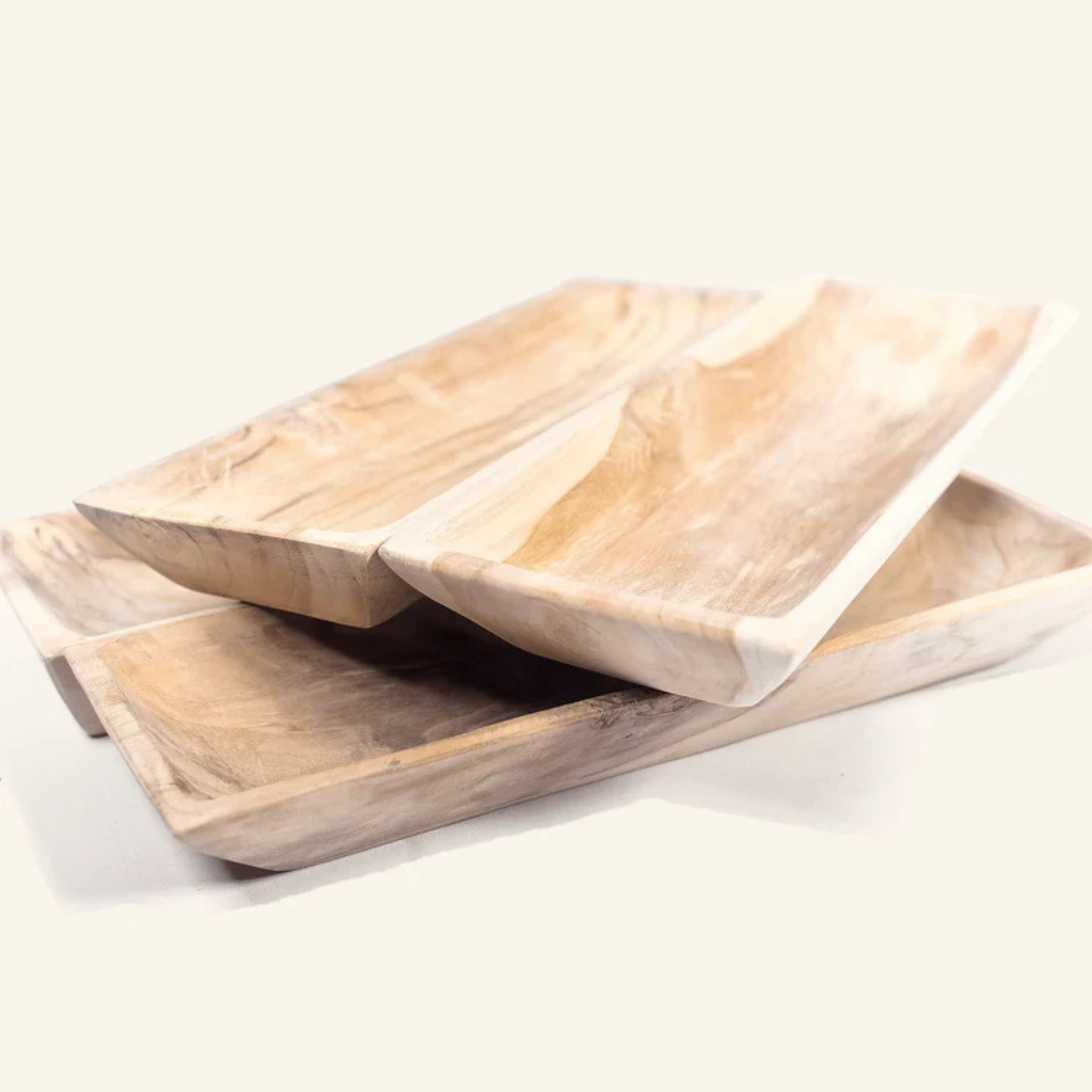 Rectangular teak wood serving tray, 28 cm - Crusoe