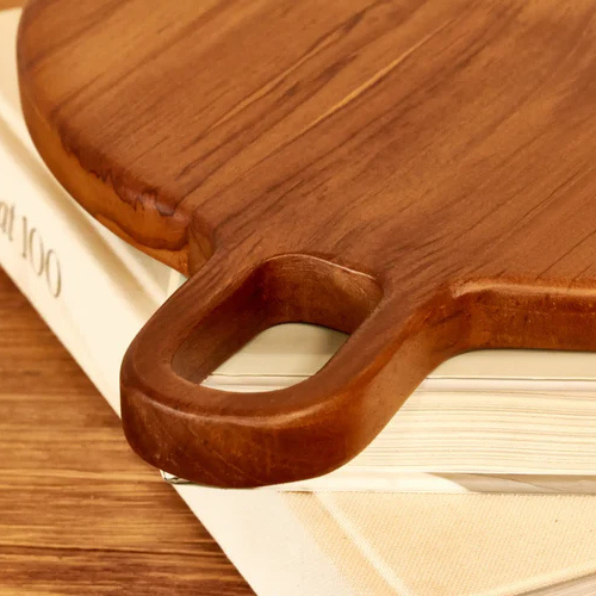 Round teak wood tray 35 cm - Crusoe