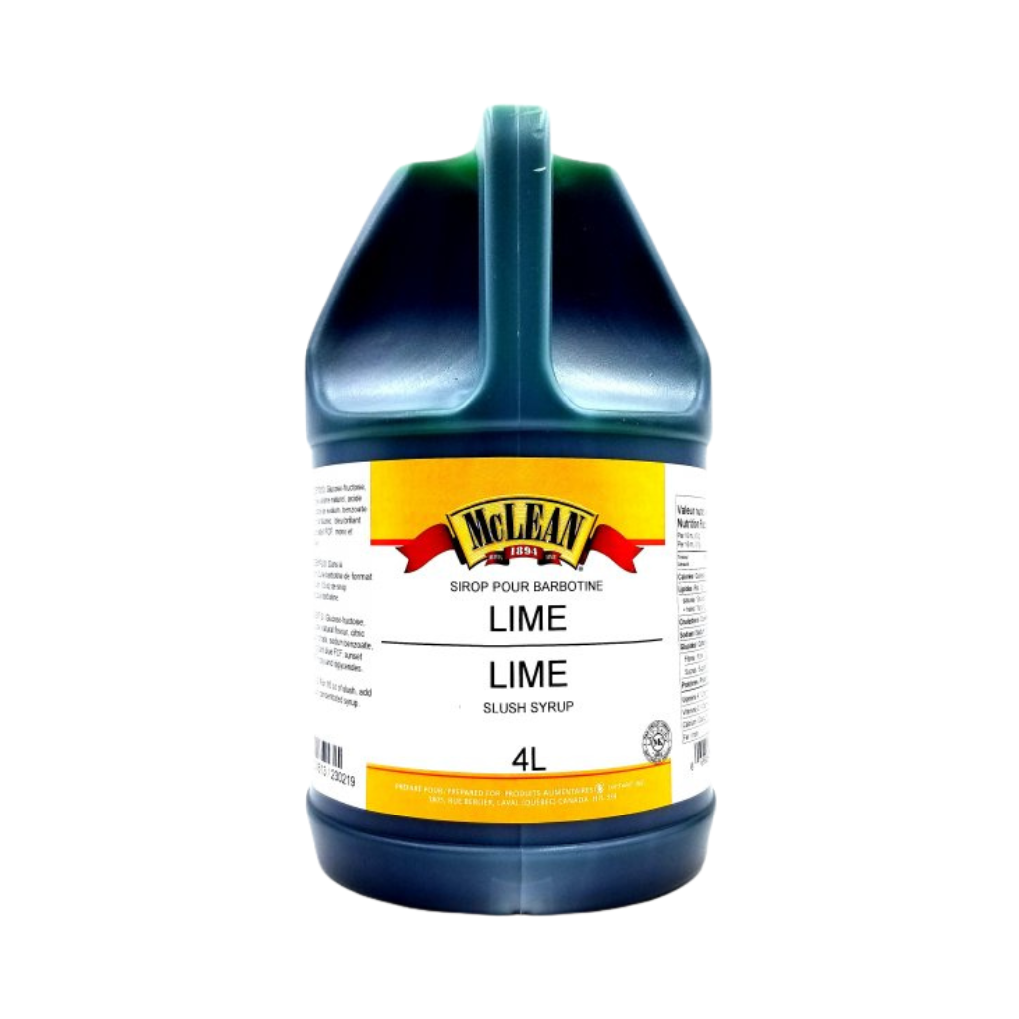 Sirop pour barbotine Lime 4 L - McLean 