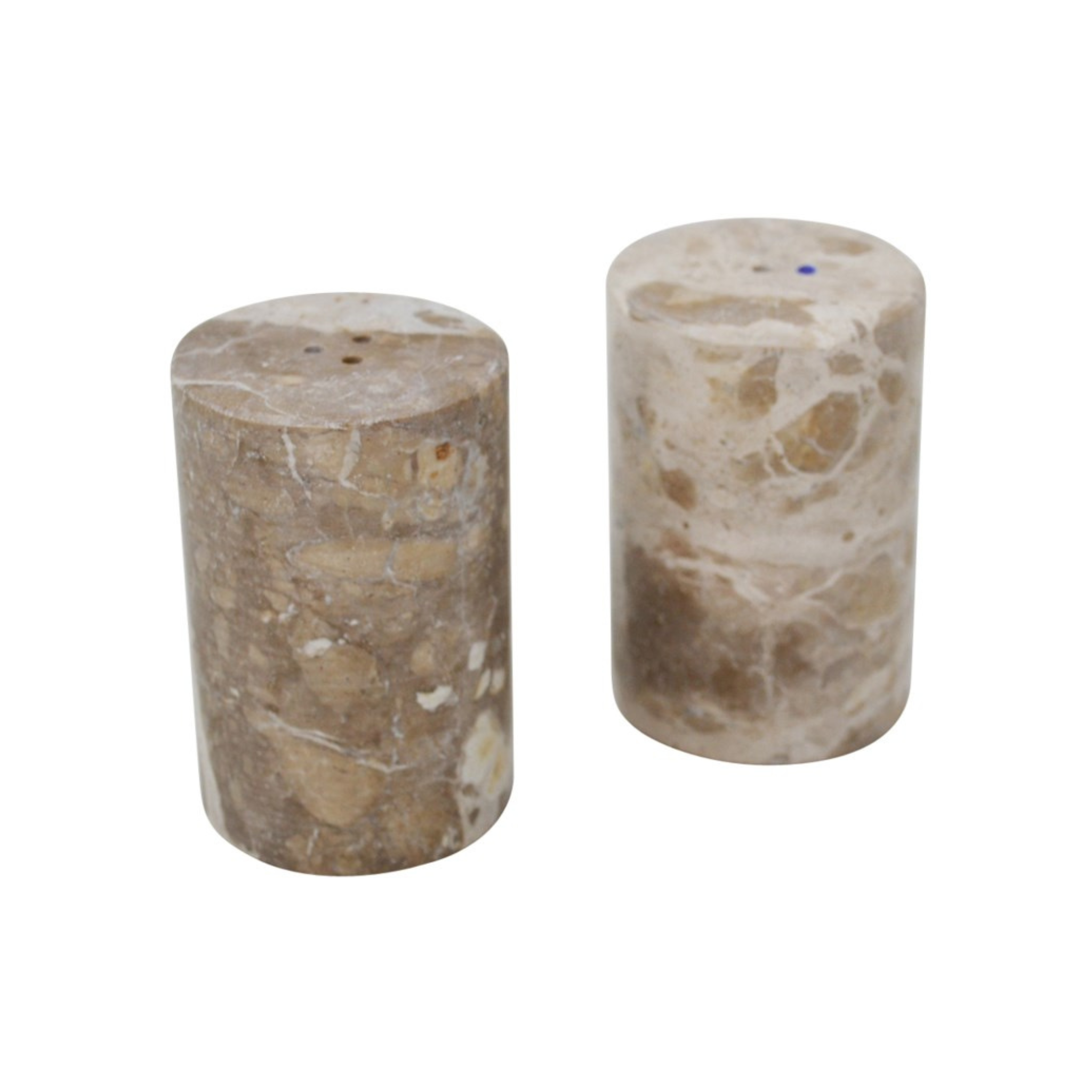 Salière et poivrière en marbre léopard 7,5 cm 