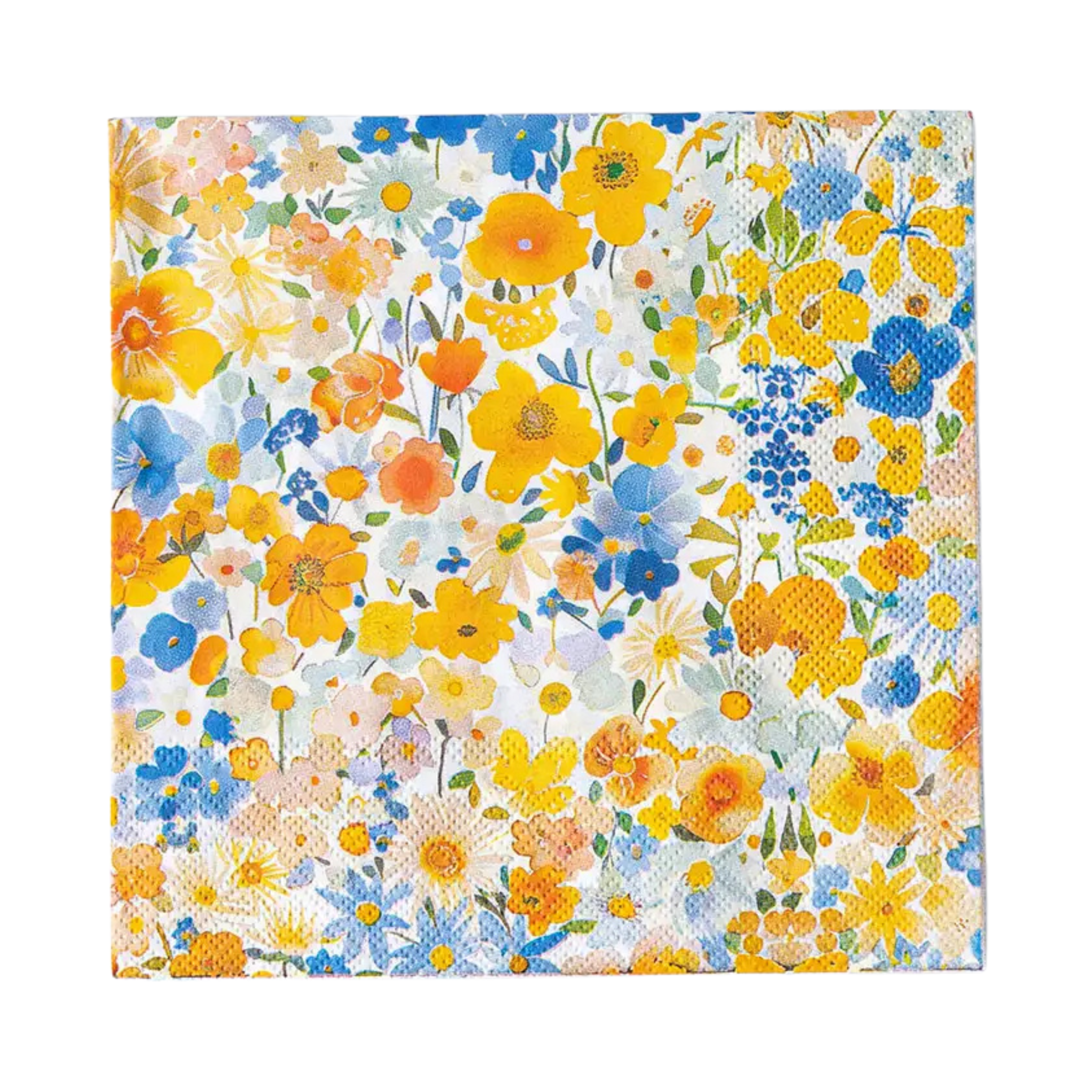 Ensemble de 20 serviettes en papier Printemps Floral jaune 