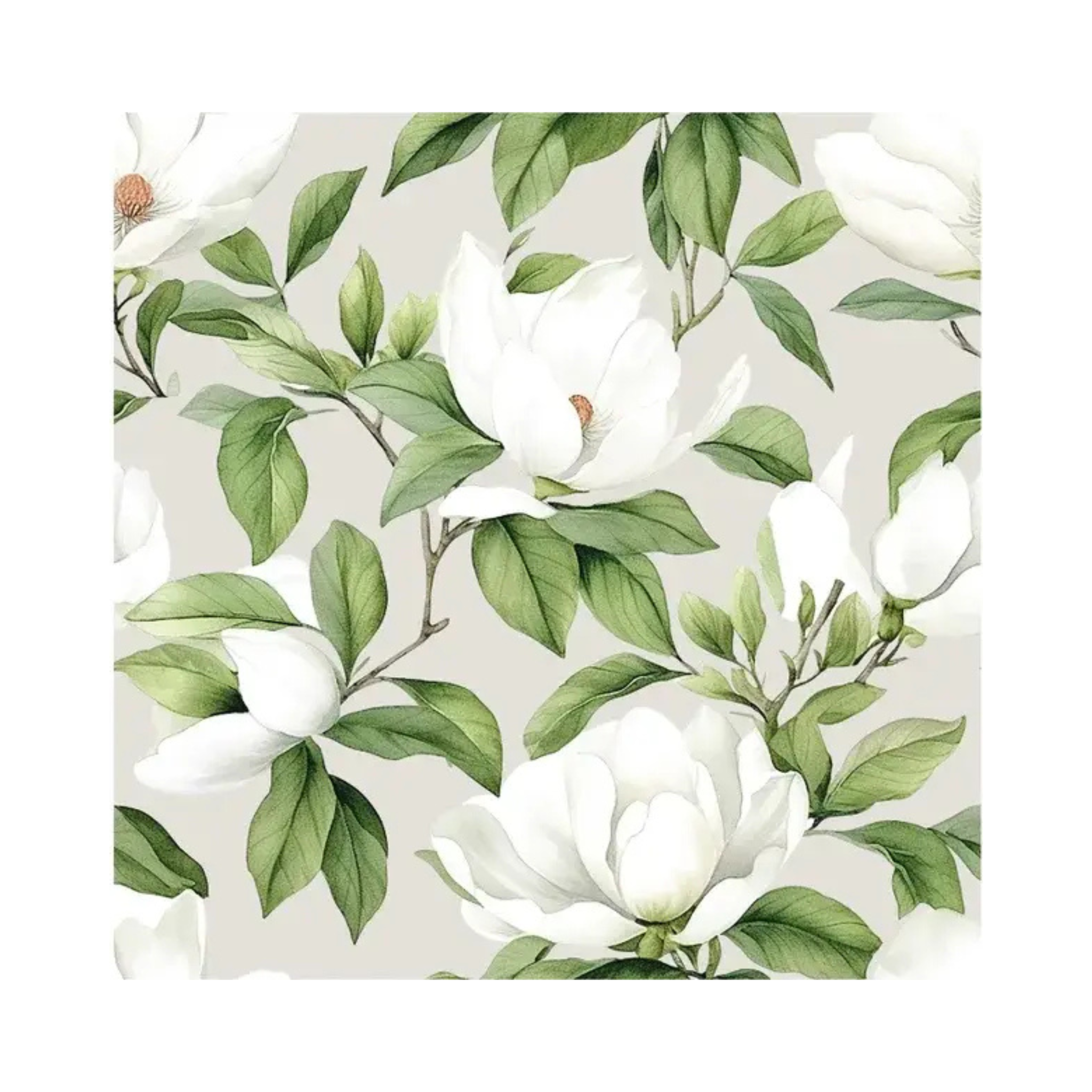 Ensemble de 20 serviettes en papier Fleurs blanches 