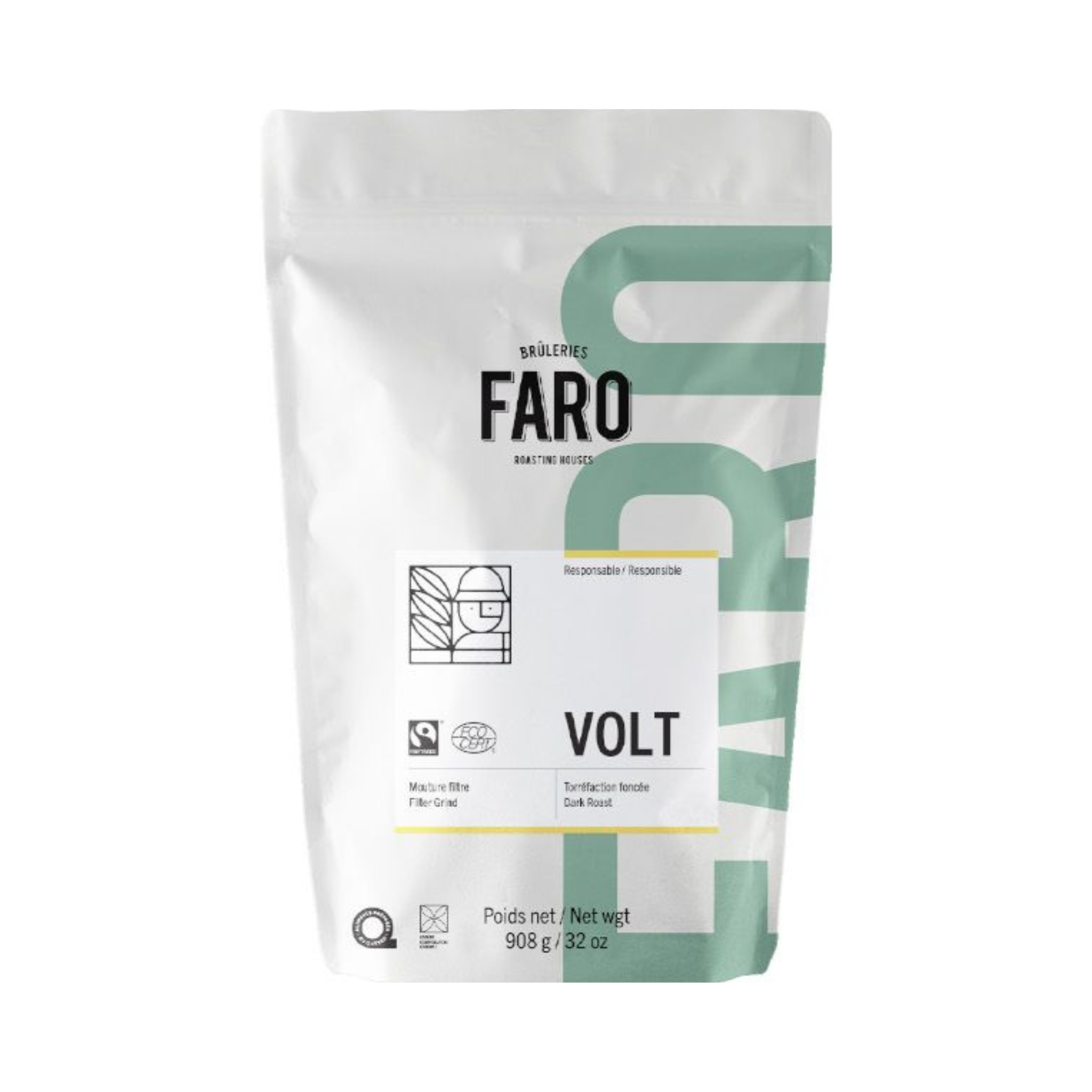 Café moulu biologique et équitable Volt 908 g - Faro 