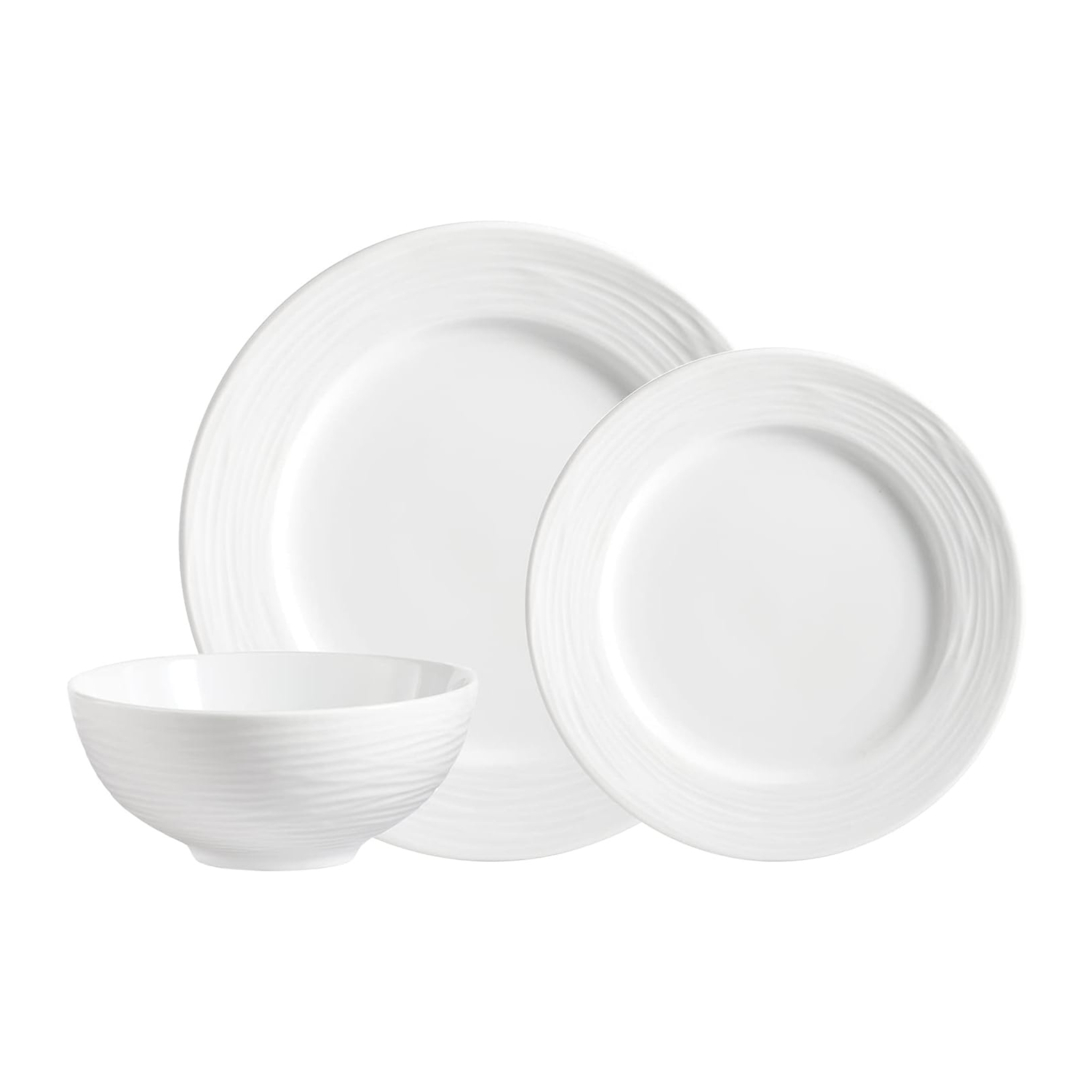 Ensemble de vaisselle blanc en porcelaine 12 pièces - Safdie 