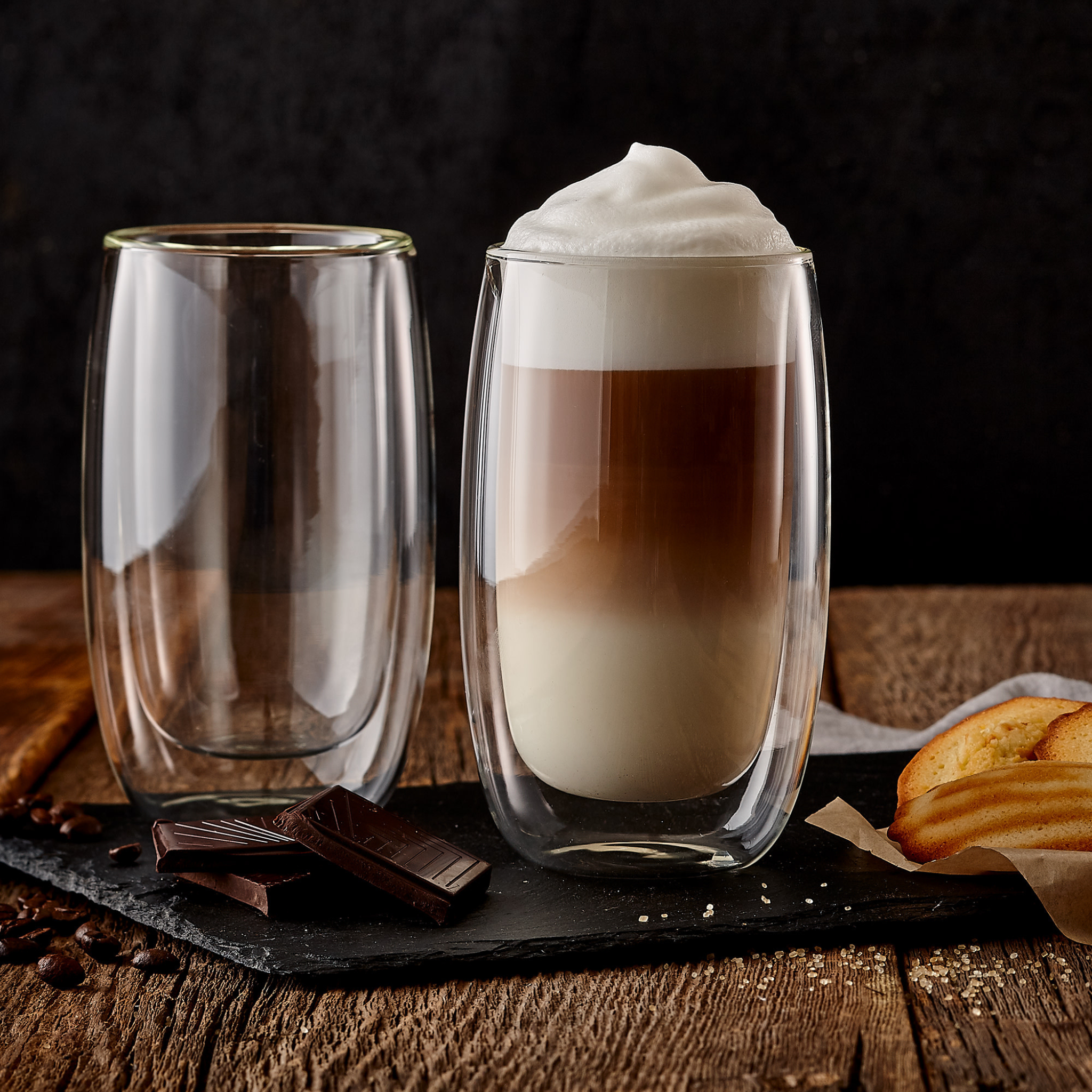 Ensemble de 2 verres à latte macchiato double paroi 380 ml 
