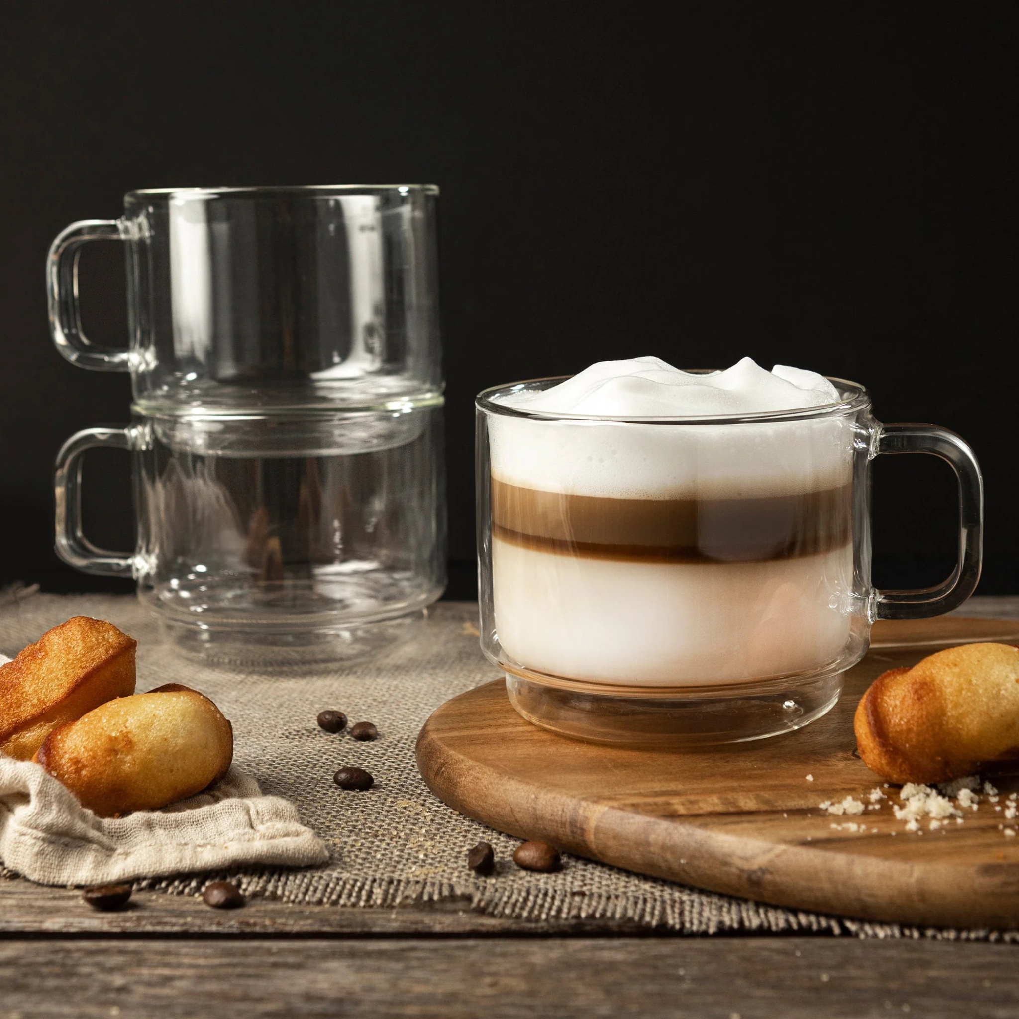 Ensemble de 2 tasses à latte double paroi 500 ml 