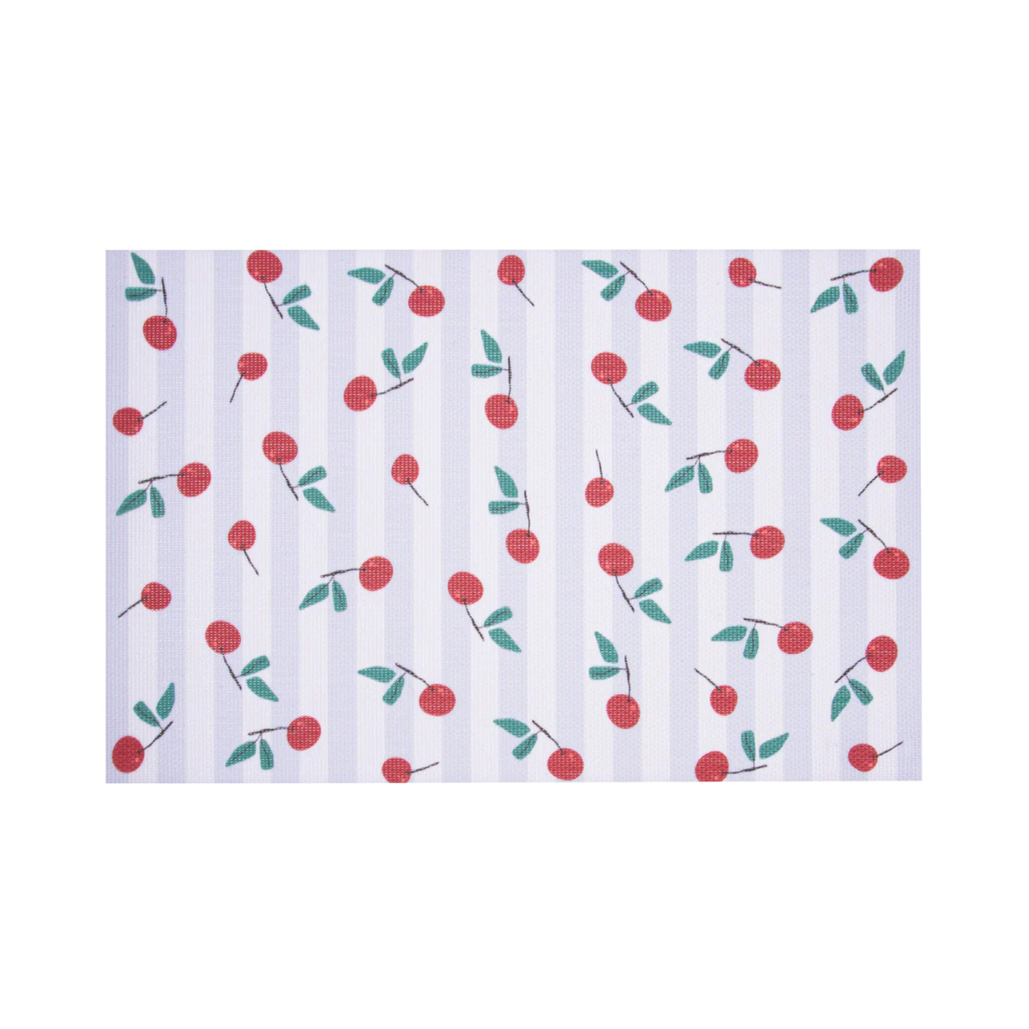 Napperon tissé cerises 12 x 18 po 