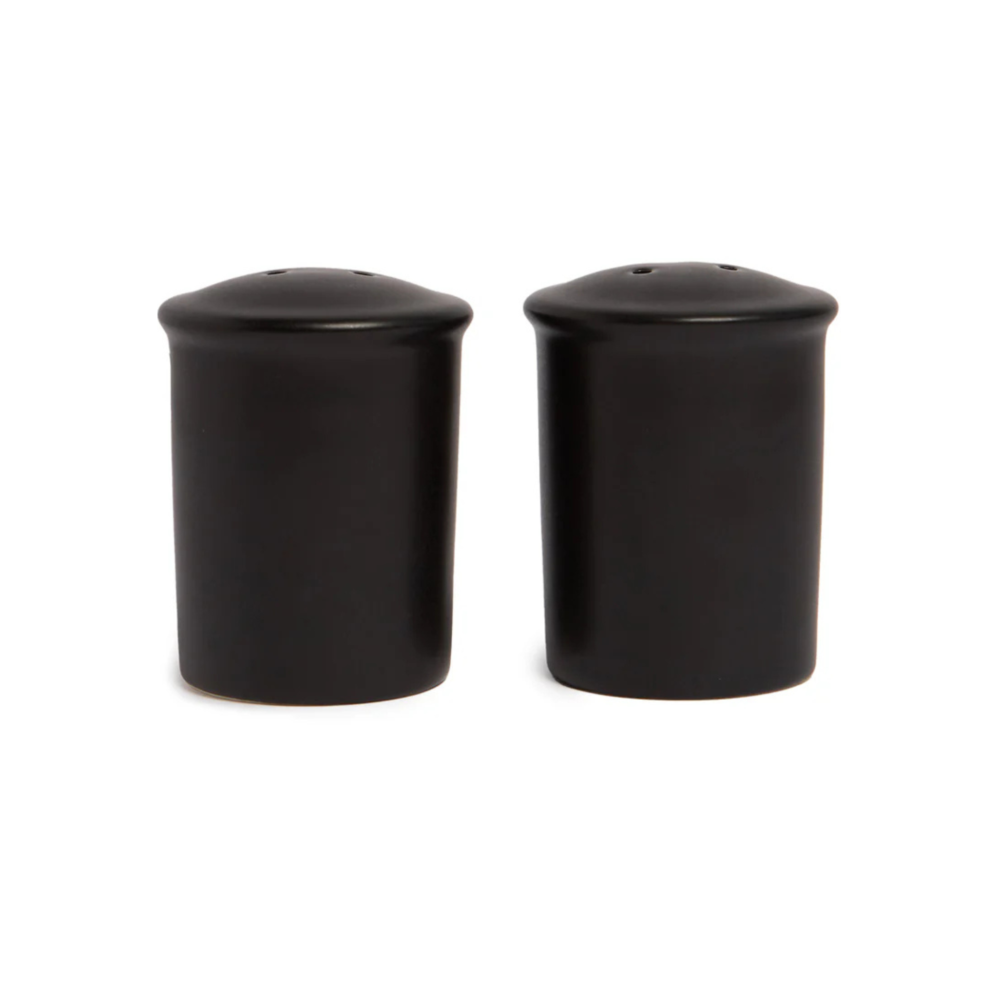 Ensemble de salière et poivrière vintage noires mat 