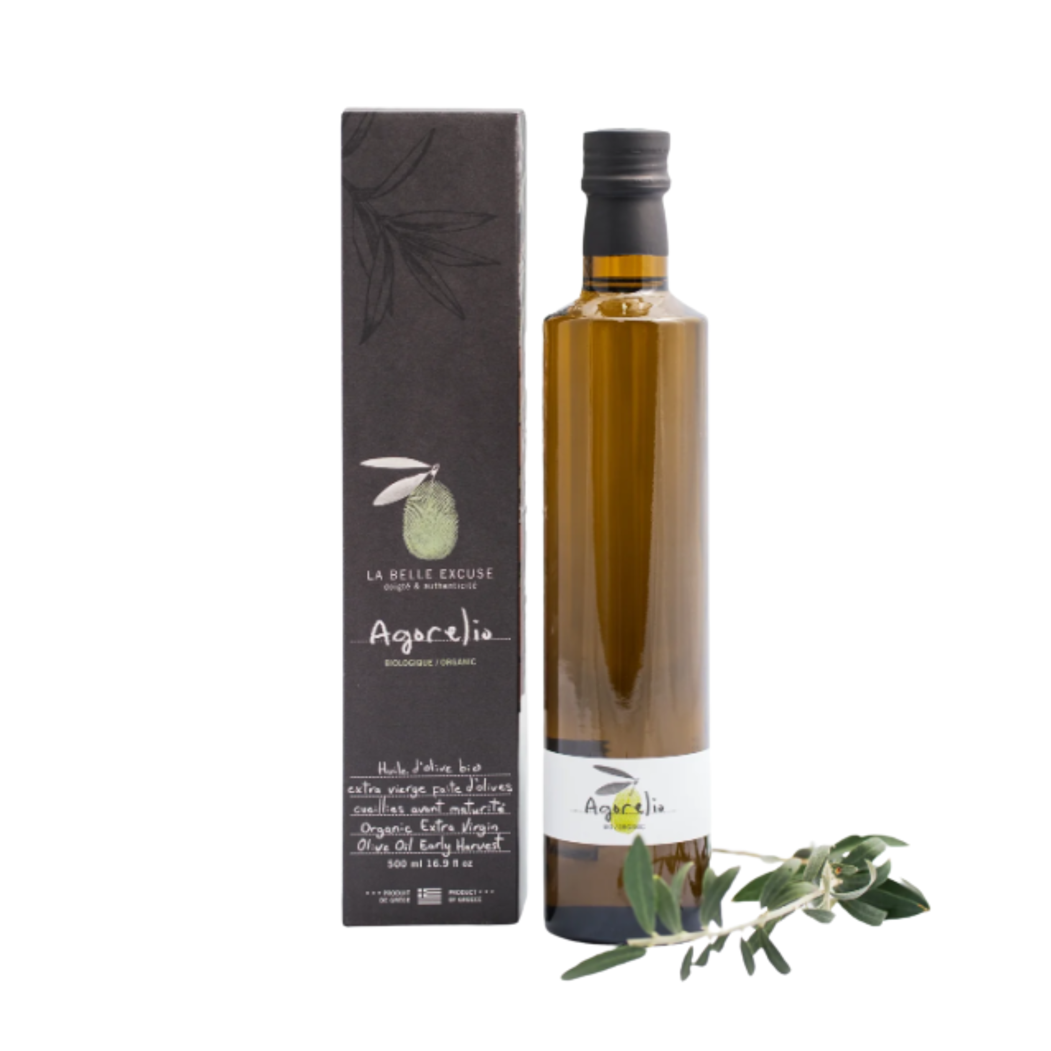 Huile d'olive extra vierge Agorelio bio 500 ml - La Belle Excuse