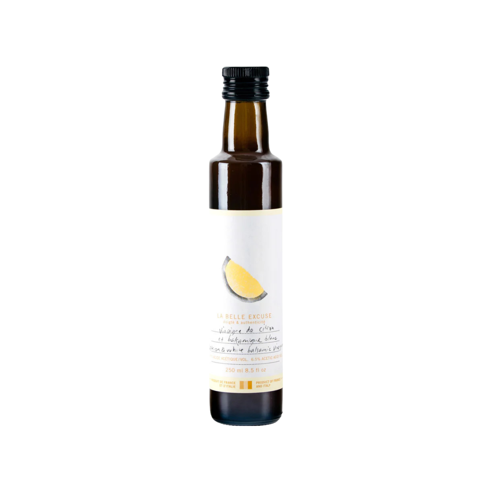 Vinaigre de citron et balsamique blanc 250 ml - La Belle Excuse