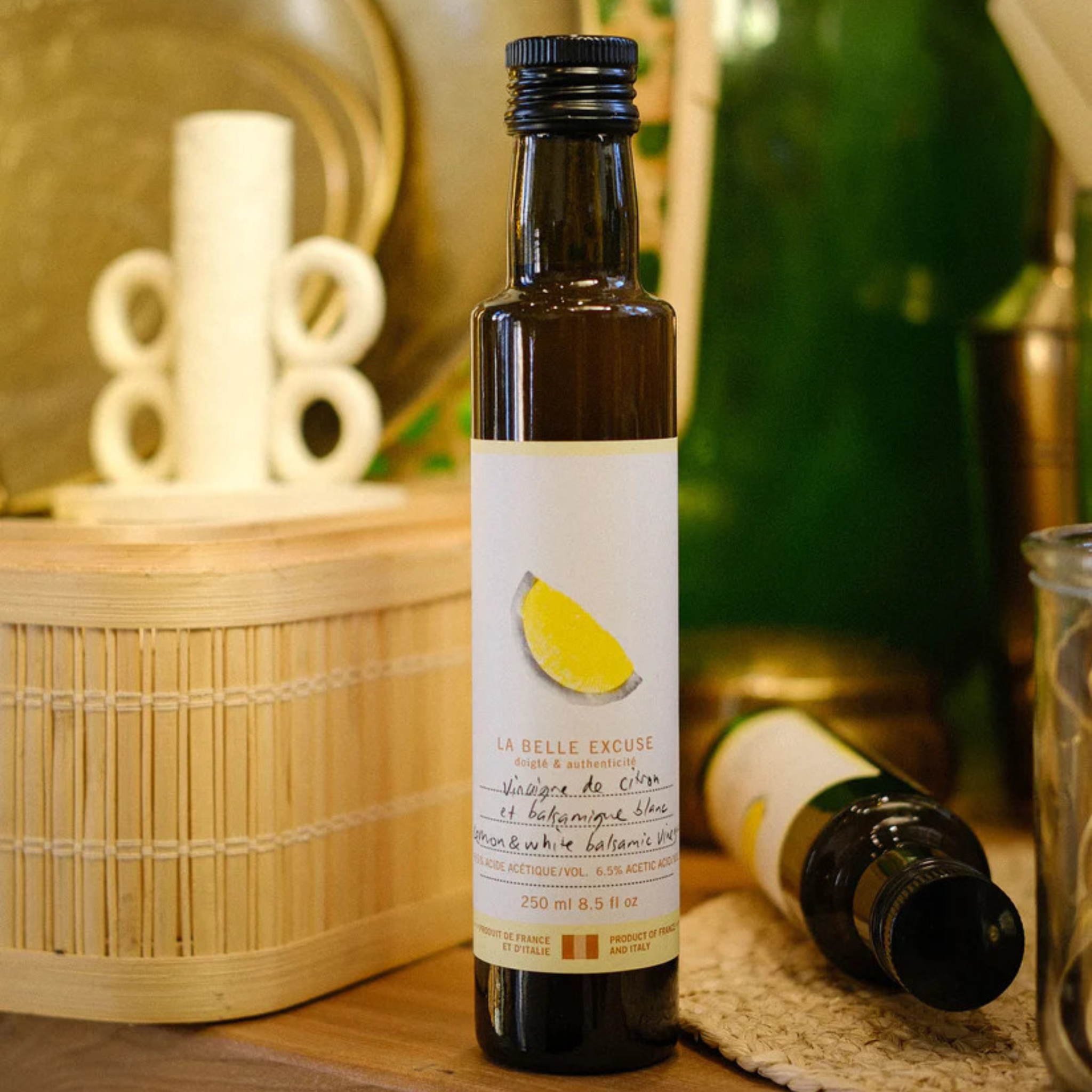 Vinaigre de citron et balsamique blanc 250 ml - La Belle Excuse