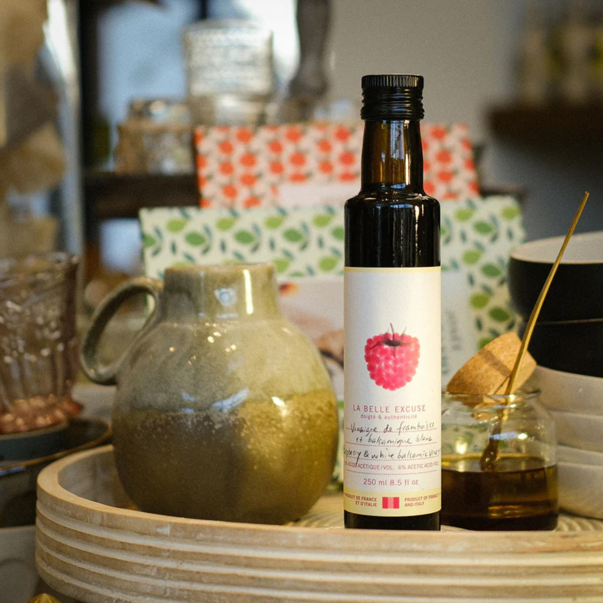 Vinaigre de framboises et balsamique blanc 250 ml - La Belle Excuse