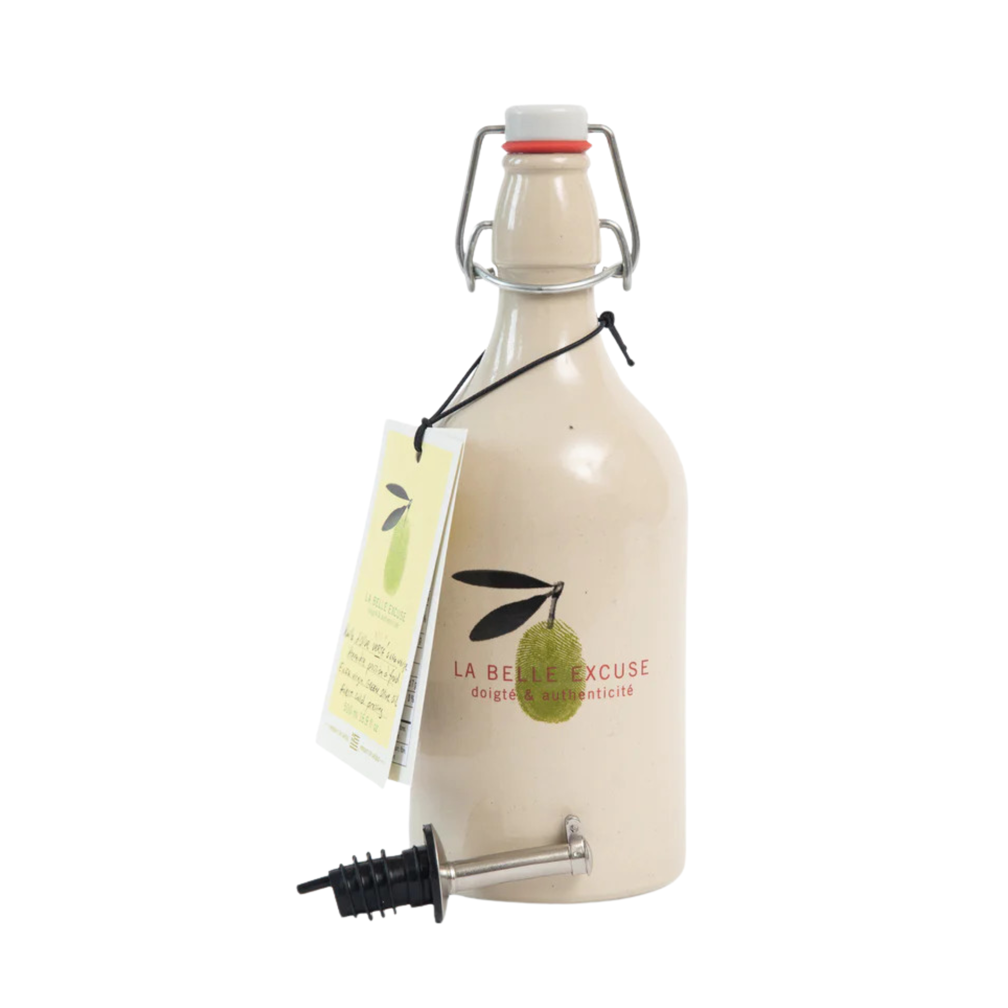 Huilier en céramique avec huile d'olive verte extra vierge 500 ml - La Belle Excuse