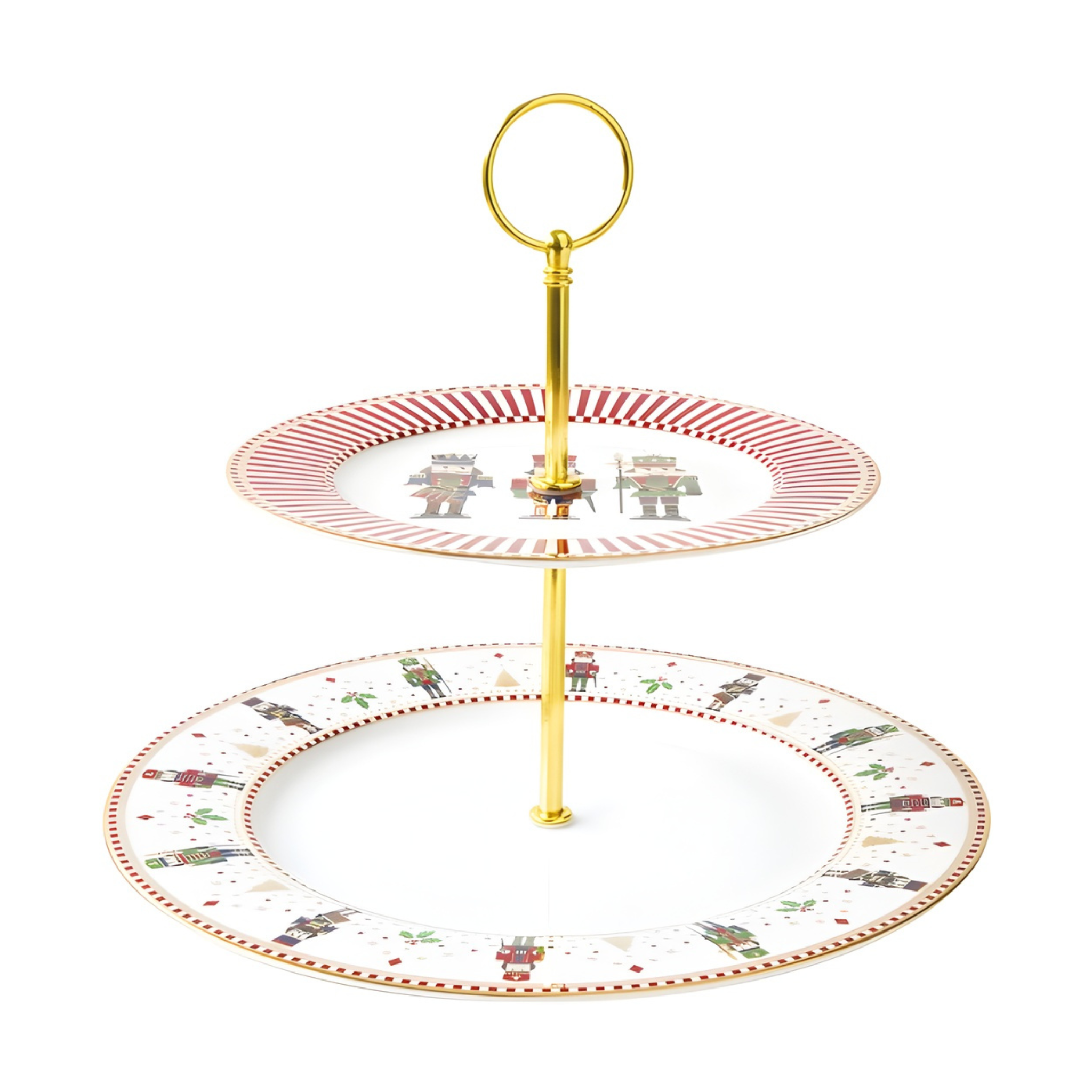 Présentoir à gâteau en porcelaine casse-noisette 27 x 19 cm