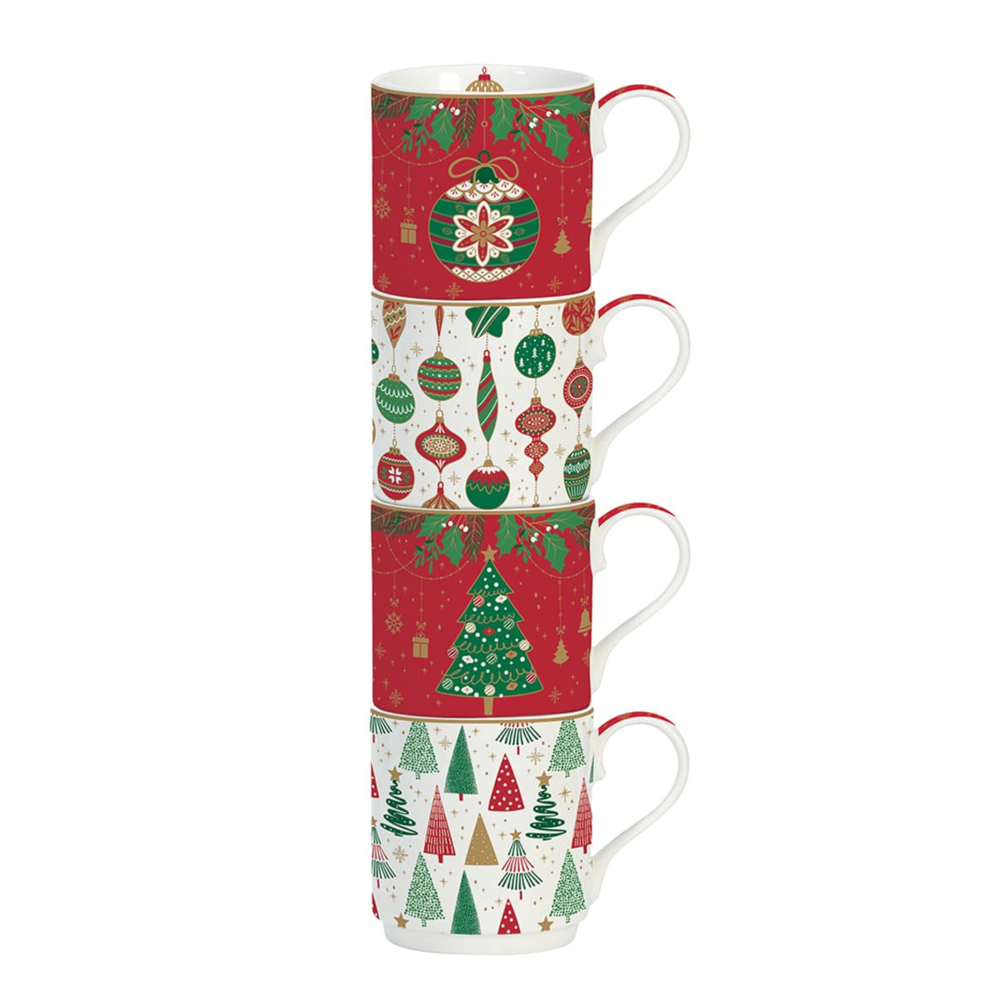Ensemble de 4 tasses empilables motifs de Noël 275 ml
