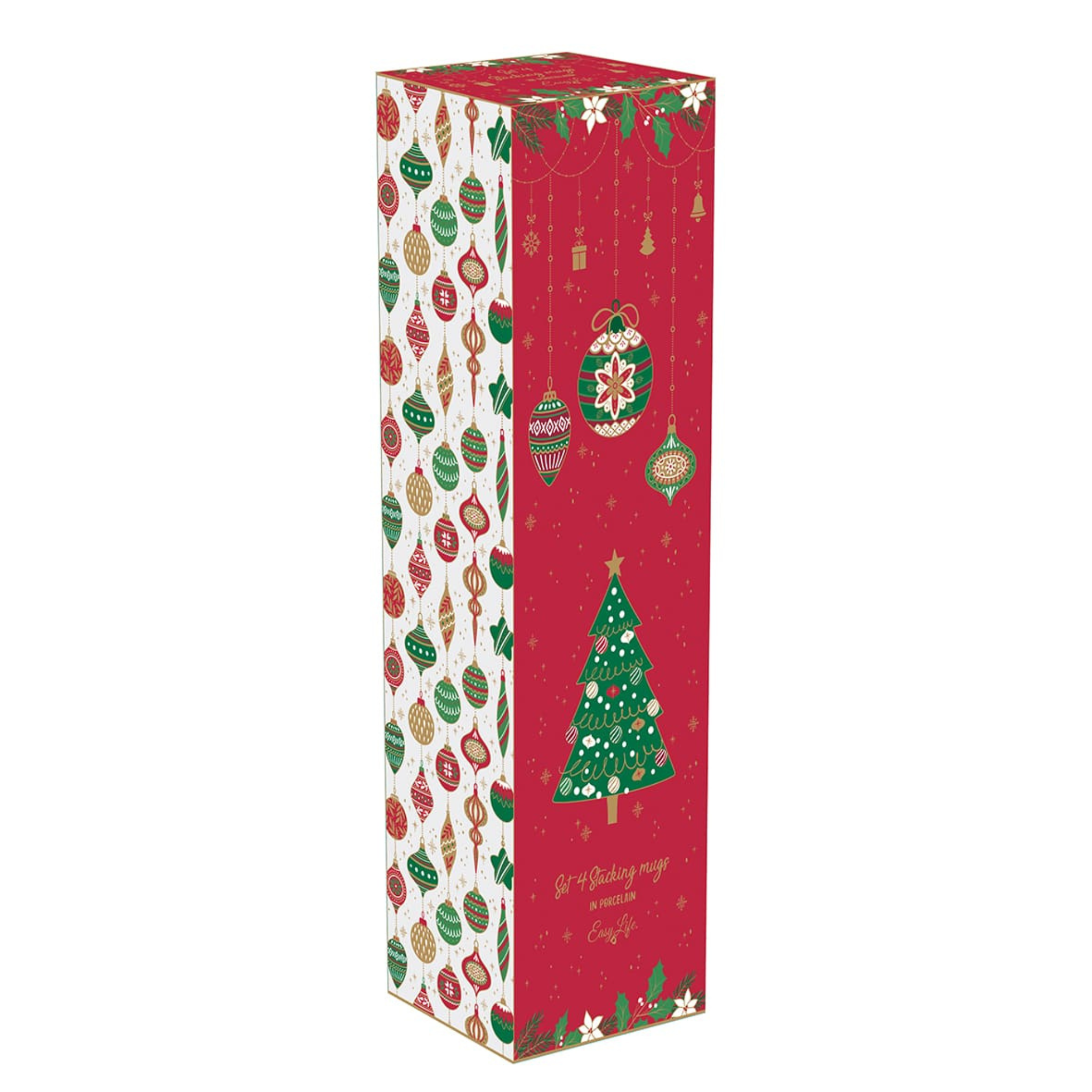 Ensemble de 4 tasses empilables motifs de Noël 275 ml