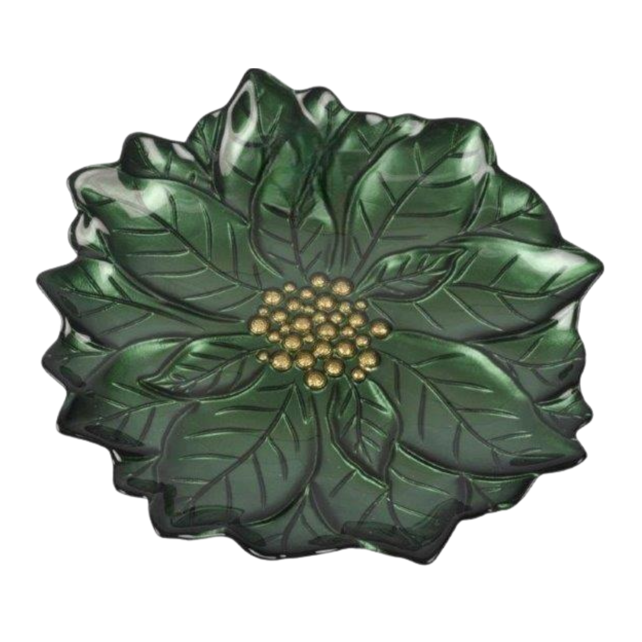 Assiette Poinsettia verte 23 cm