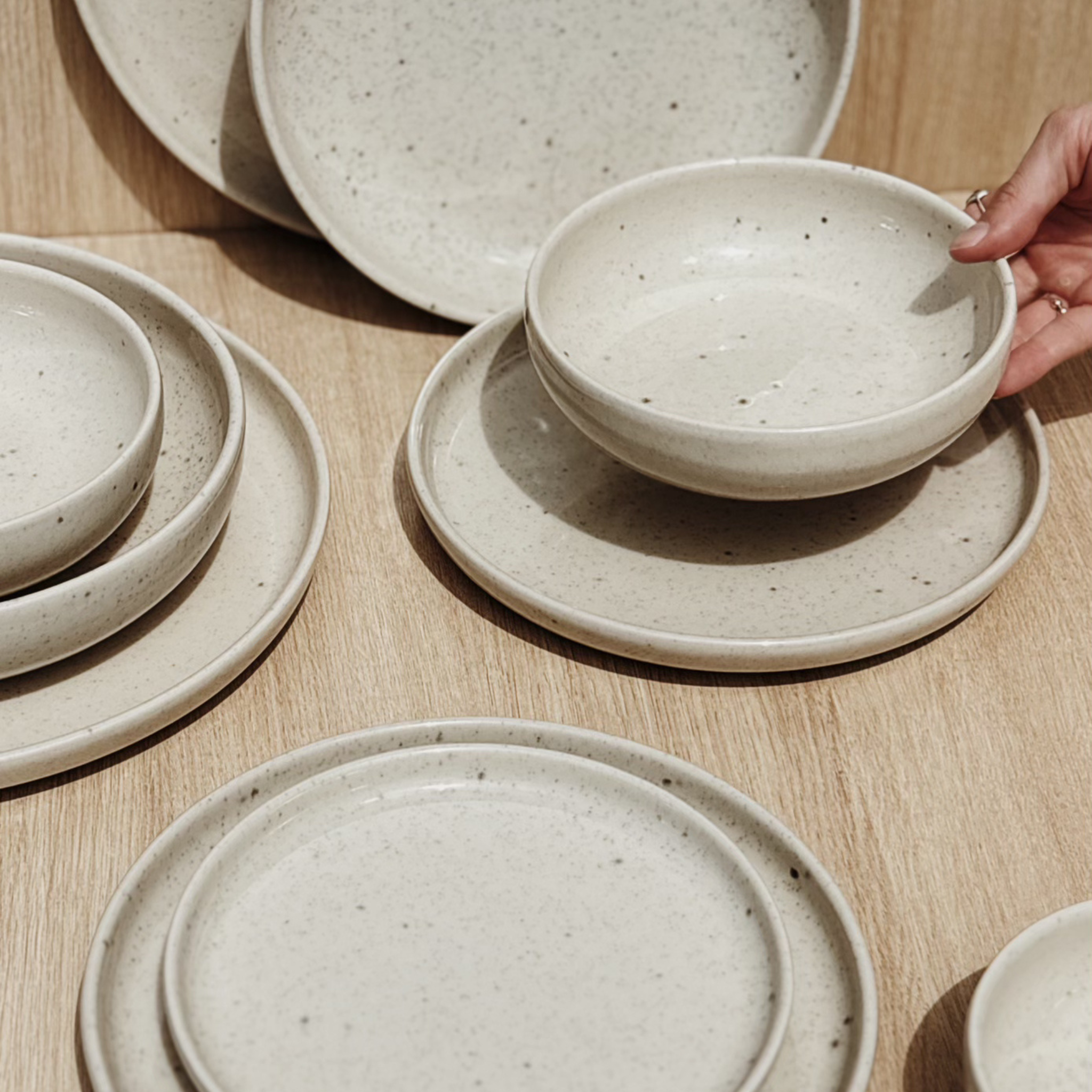 Bol à dessert en grès Uno Speckle Nature 12 cm - Mesa Ceramics
